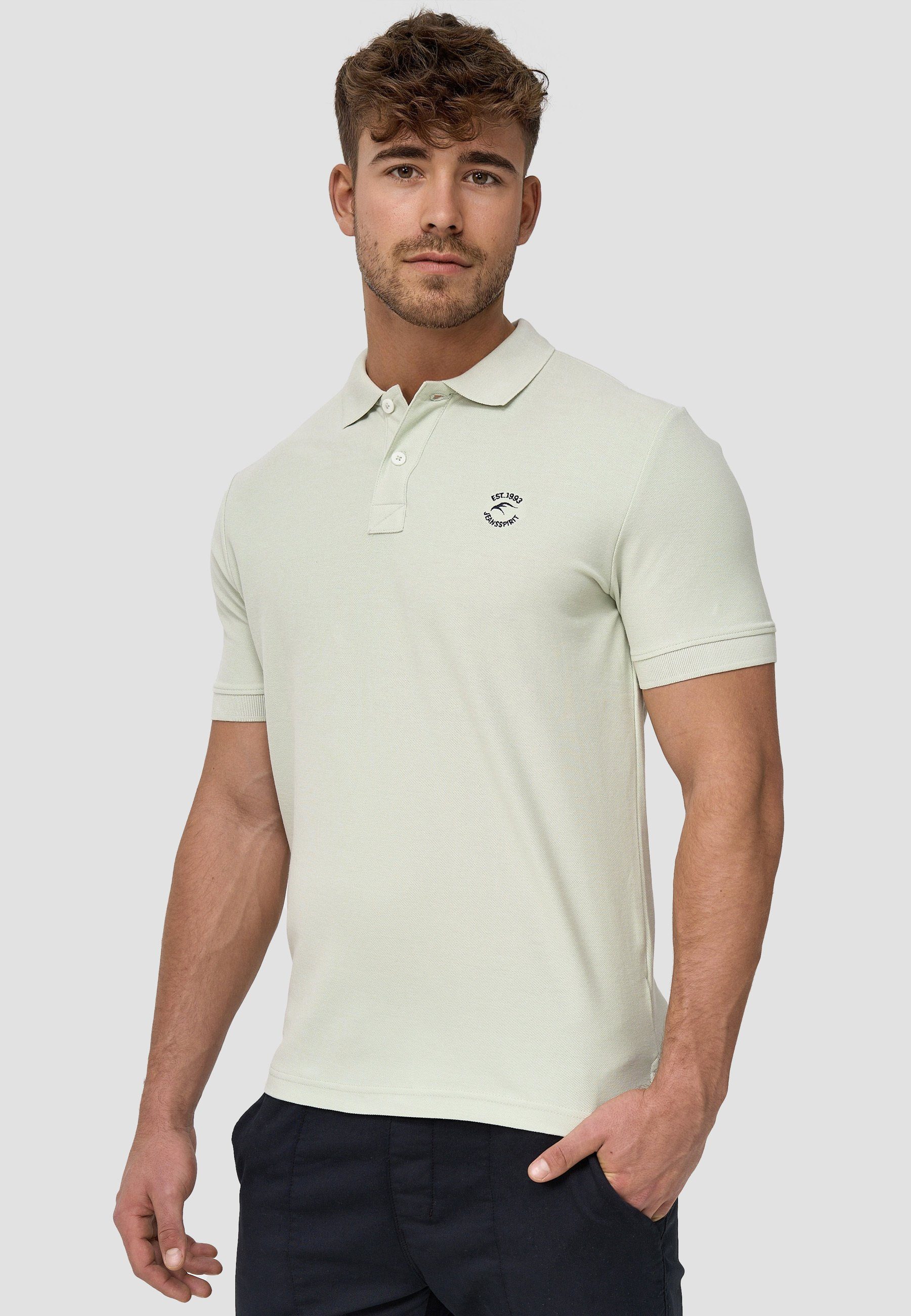 Indicode Poloshirt Wadim mit feiner Logo-Stickerei günstig online kaufen