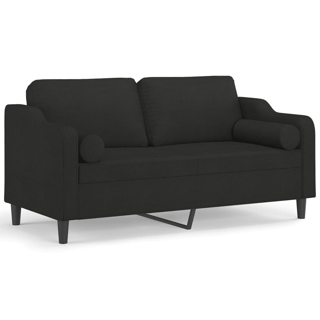 vidaXL Sofa 2-Sitzer-Sofa mit Zierkissen Schwarz günstig online kaufen