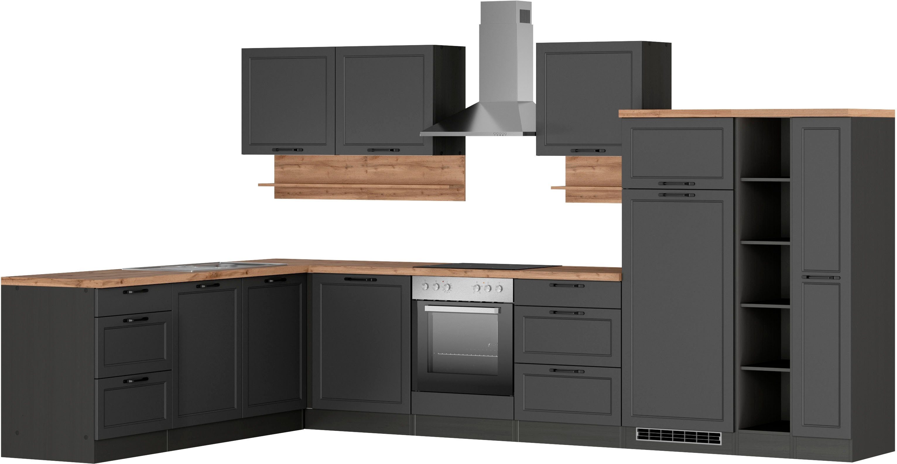 KOCHSTATION Winkelküche KS-Lana, Stellbreite 240/360 cm, wahlweise mit oder ohne E-Geräte