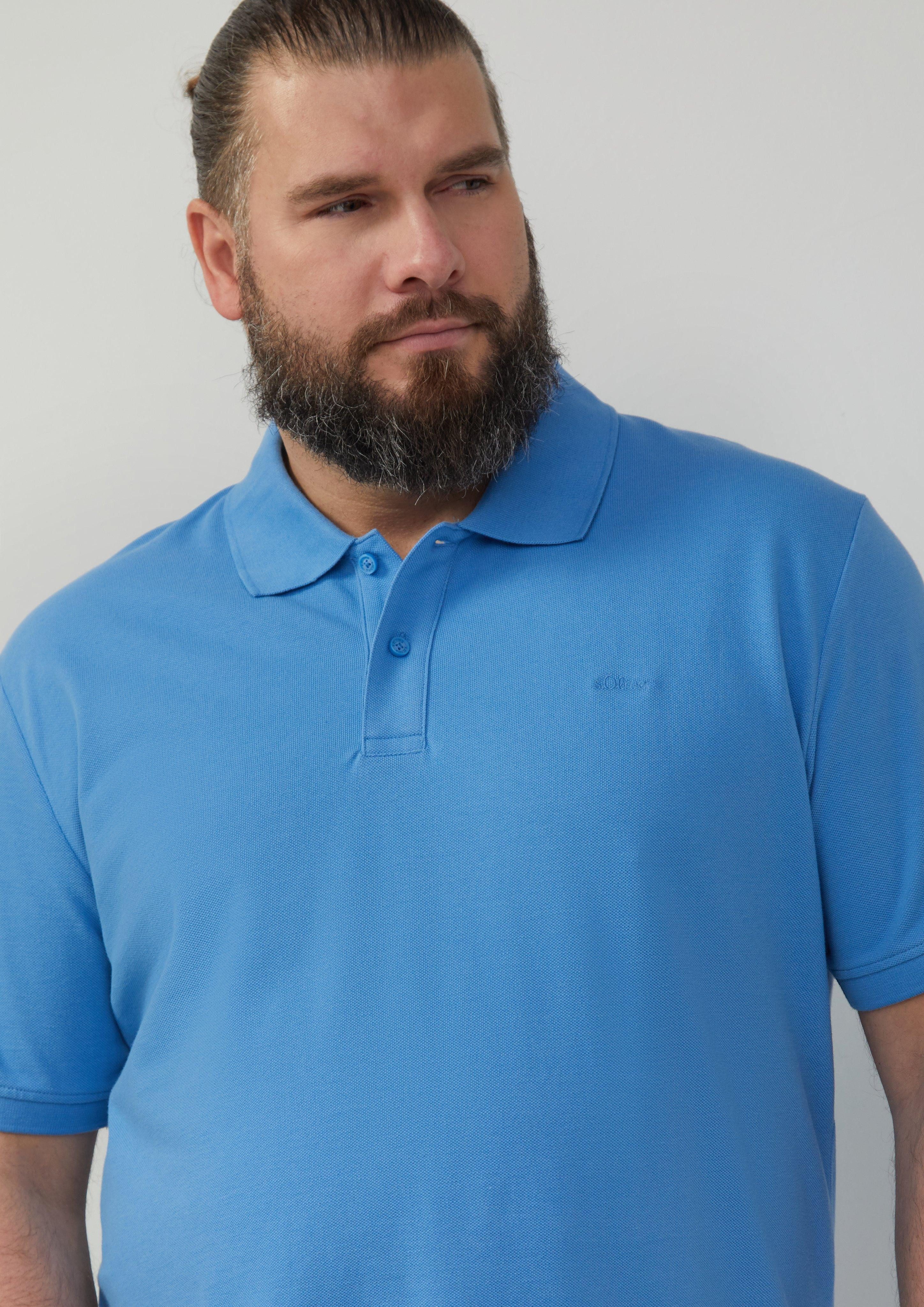 s.Oliver Kurzarmshirt Poloshirt mit Logo-Stickerei Logo günstig online kaufen