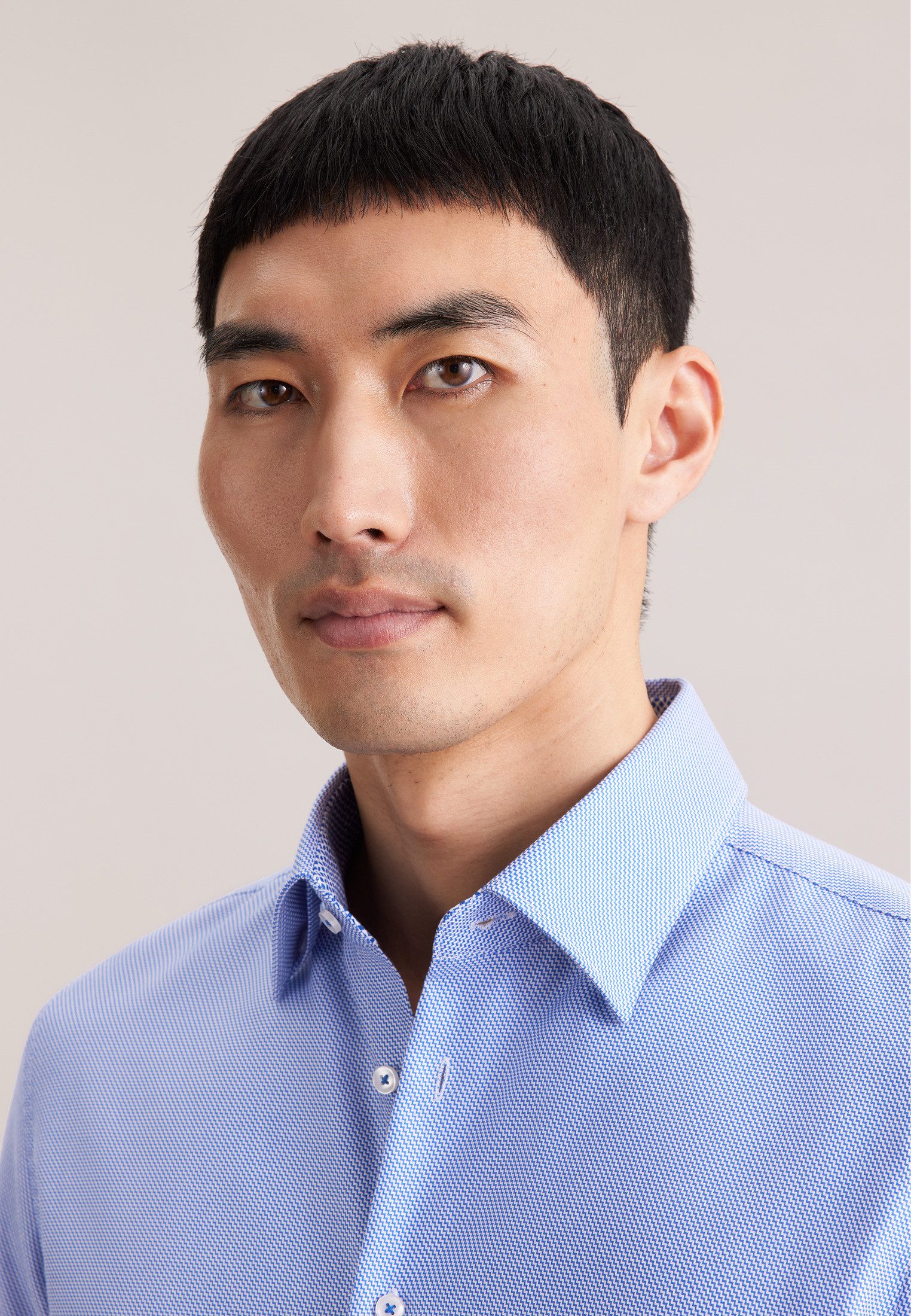 seidensticker Businesshemd Schwarze Rose X-Slim 1/1 Covered-Button-Down-Kragen Struktur