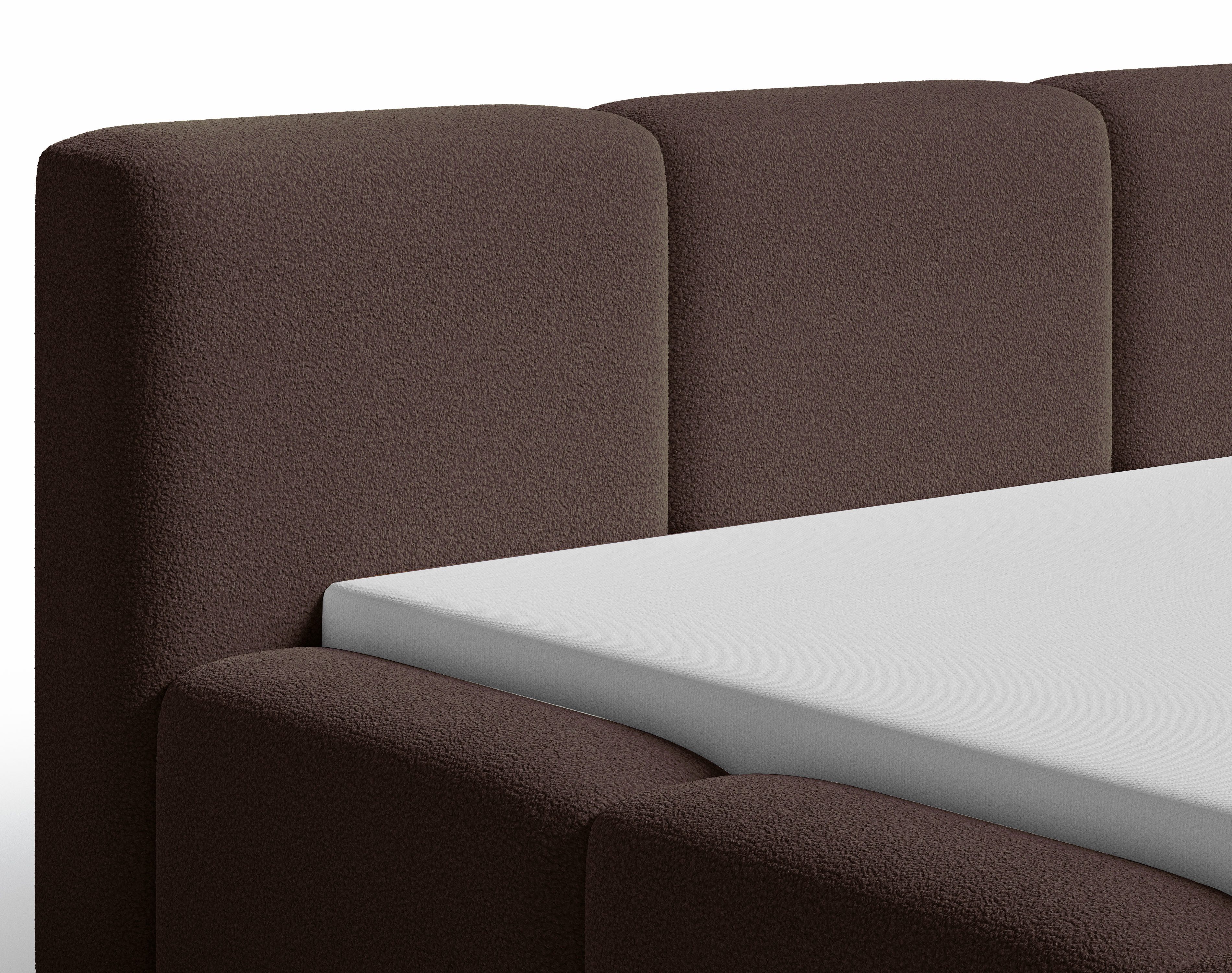 Chilly Möbel Polsterbett Como Braun Bouclé-Stoff günstig online kaufen