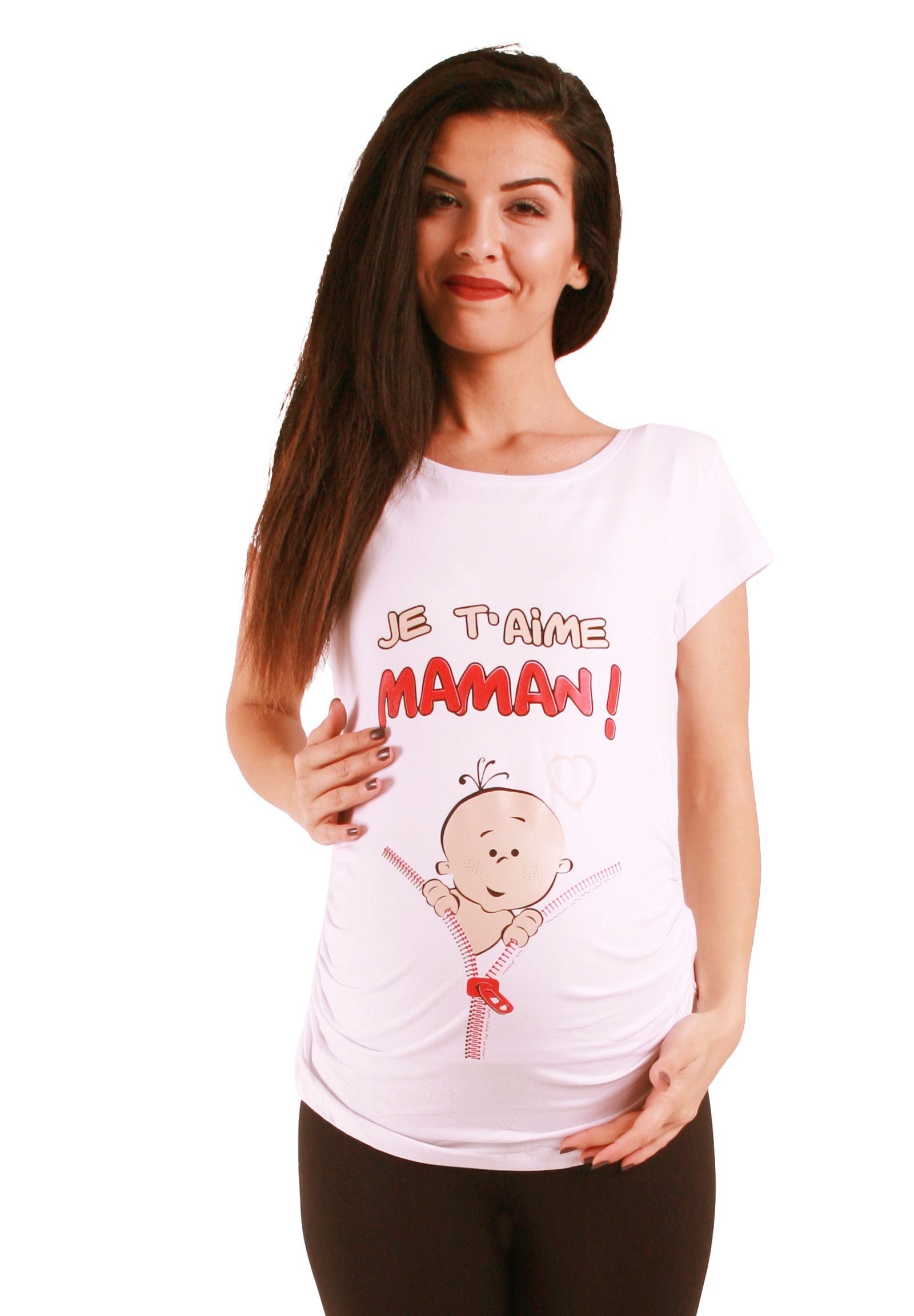 M.M.C. Umstandsshirt Je t’aime maman mit Motiv