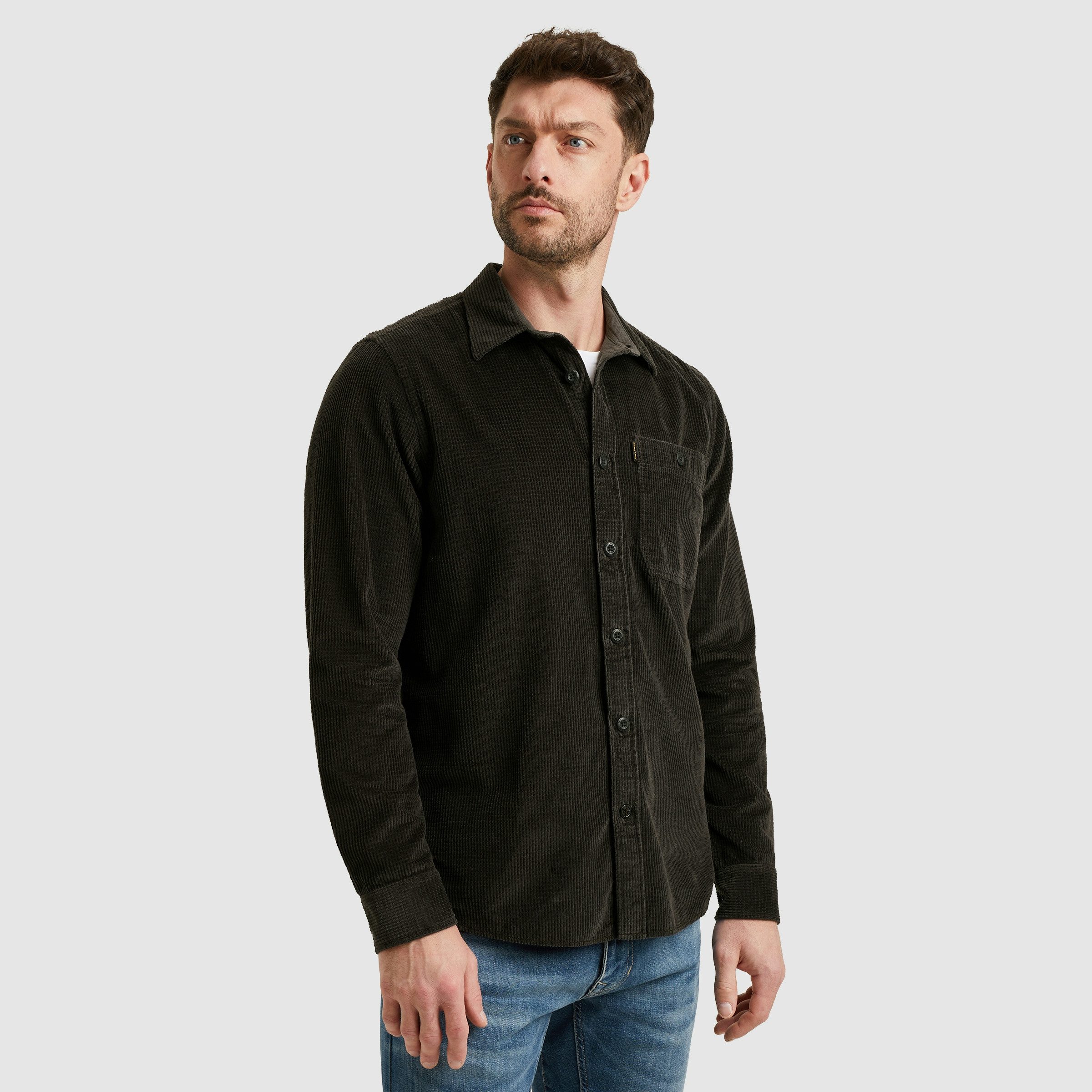 PME LEGEND Langarmhemd aus softem Cord, mit Knopfleiste günstig online kaufen
