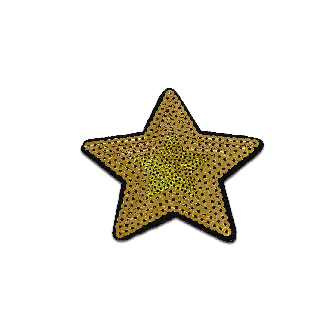 Catch the Patch Aufnäher Bügelbild, Aufbügler, Applikationen, Patches, Flicken, zum aufbügeln, Kunststoff, Stern mit Pailletten - Größe: 8,5 x 9,2 cm