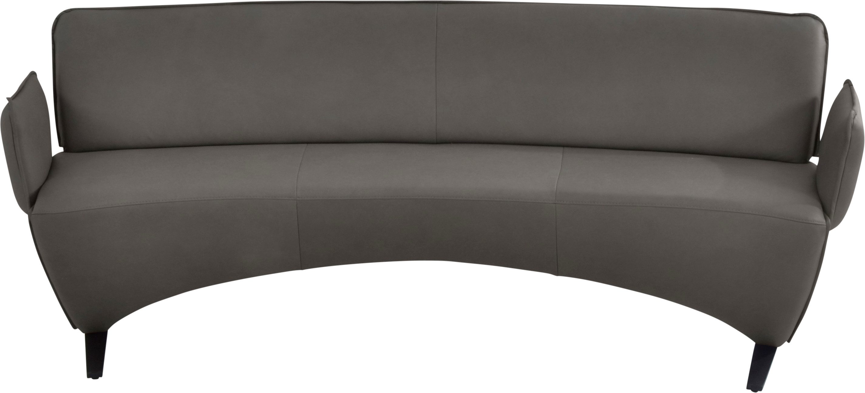 K+W Komfort & Wohnen Polsterbank, Leicht abgerundete Segmentbank im hochwertigen Leder, mit Armlehnen