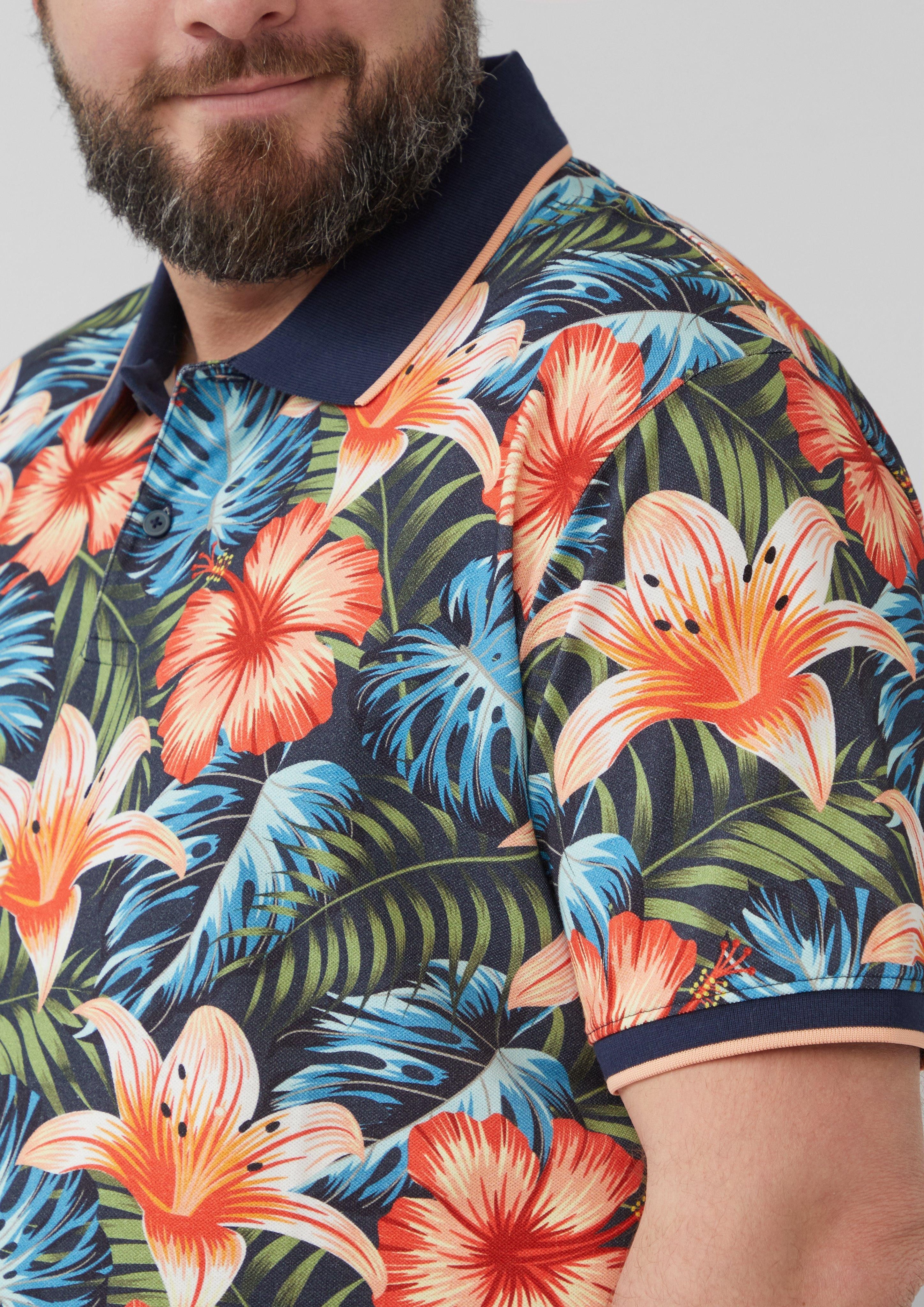 s.Oliver Kurzarmshirt Poloshirt aus Baumwolle mit günstig online kaufen