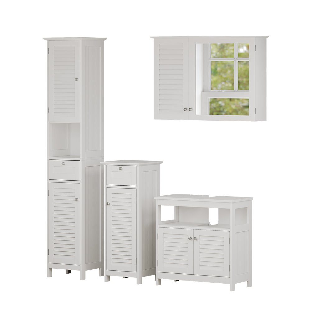 Vicco Badmöbel-Set Riad, Weiß, 4 Teile, günstig online kaufen