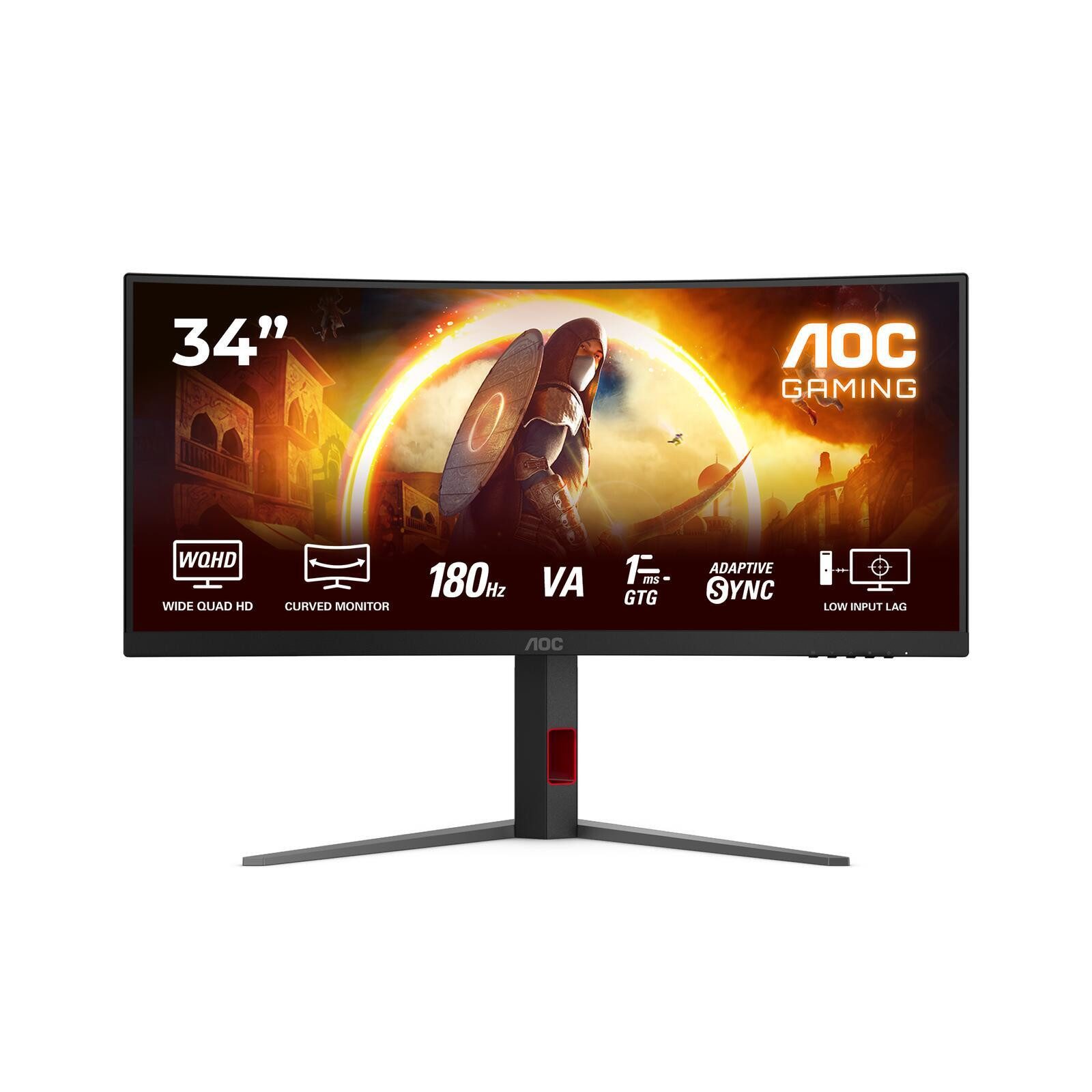 AOC CU34G4 Gaming-LED-Monitor (3440 x 1440, 1 ms Reaktionszeit, 180 Hz, Fast VA)