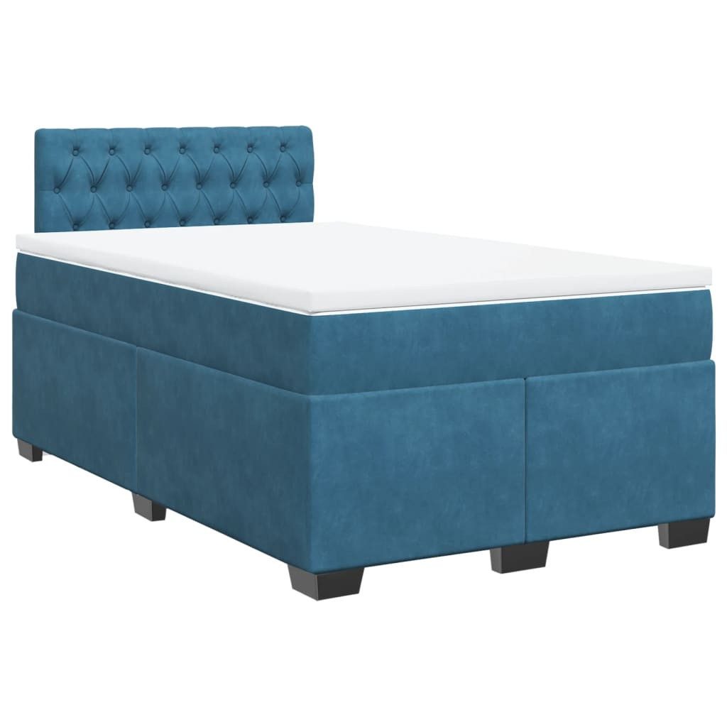 vidaXL Bett Boxspringbett mit Matratze Dunkelblau günstig online kaufen