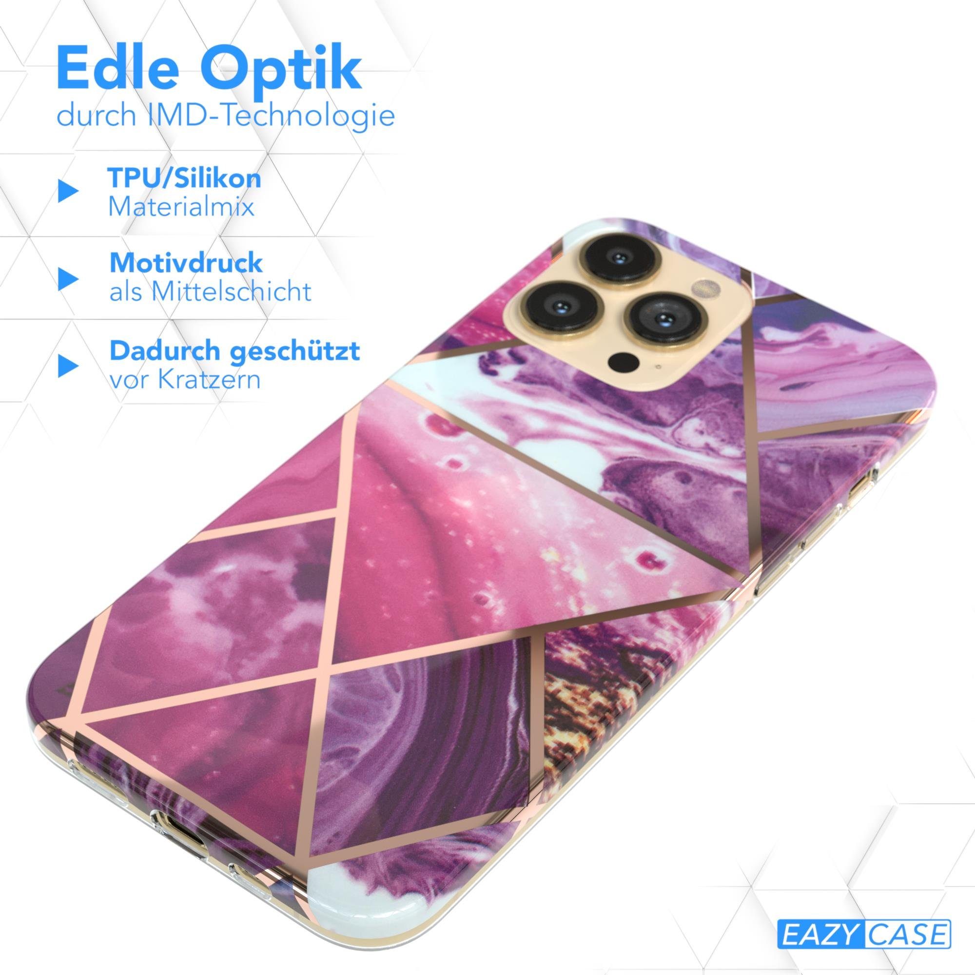 EAZY CASE Handyhülle IMD Motiv Cover für Apple iPhone 13 Pro Max 6,7 Zoll, Dünne Handy Schutzhülle mit Kameraschutz Slim Backcover Violett Beere