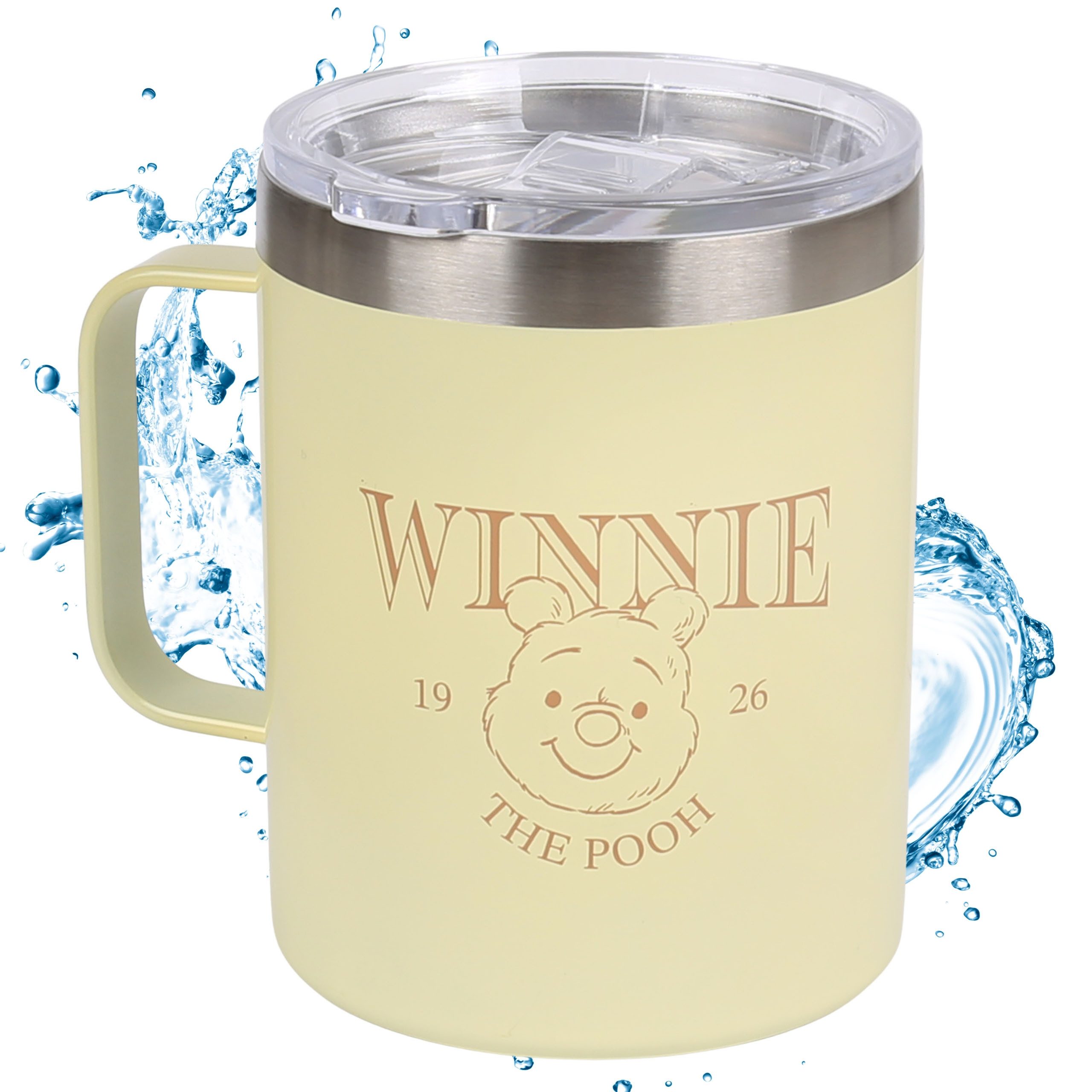 Disney Winnie Puuh Thermobecher Disney Winnie Puuh Thermobecher mit Griff, Edelstahl, 400 ml