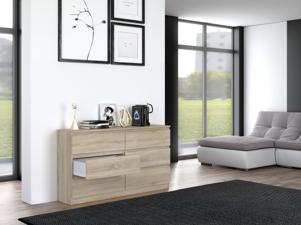 Raumhirsch Furniture Kommode Sideboard 140 cm breit (Maße 40 x 140 x 75 cm, 6 Schubladen), verschiedene Farben – Bild 5 von 5