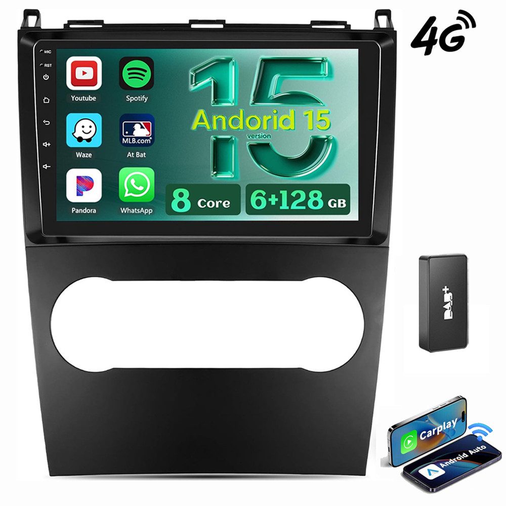 ESSGOO Für Mercedes BENZ Classe A/B W169 W245 2008 2009 2010 2011 Autoradio (Digitalradio (DAB), RDS, FM, AM, 8-Kern Carplay Android Auto GPS Navi WIFI BT USB)