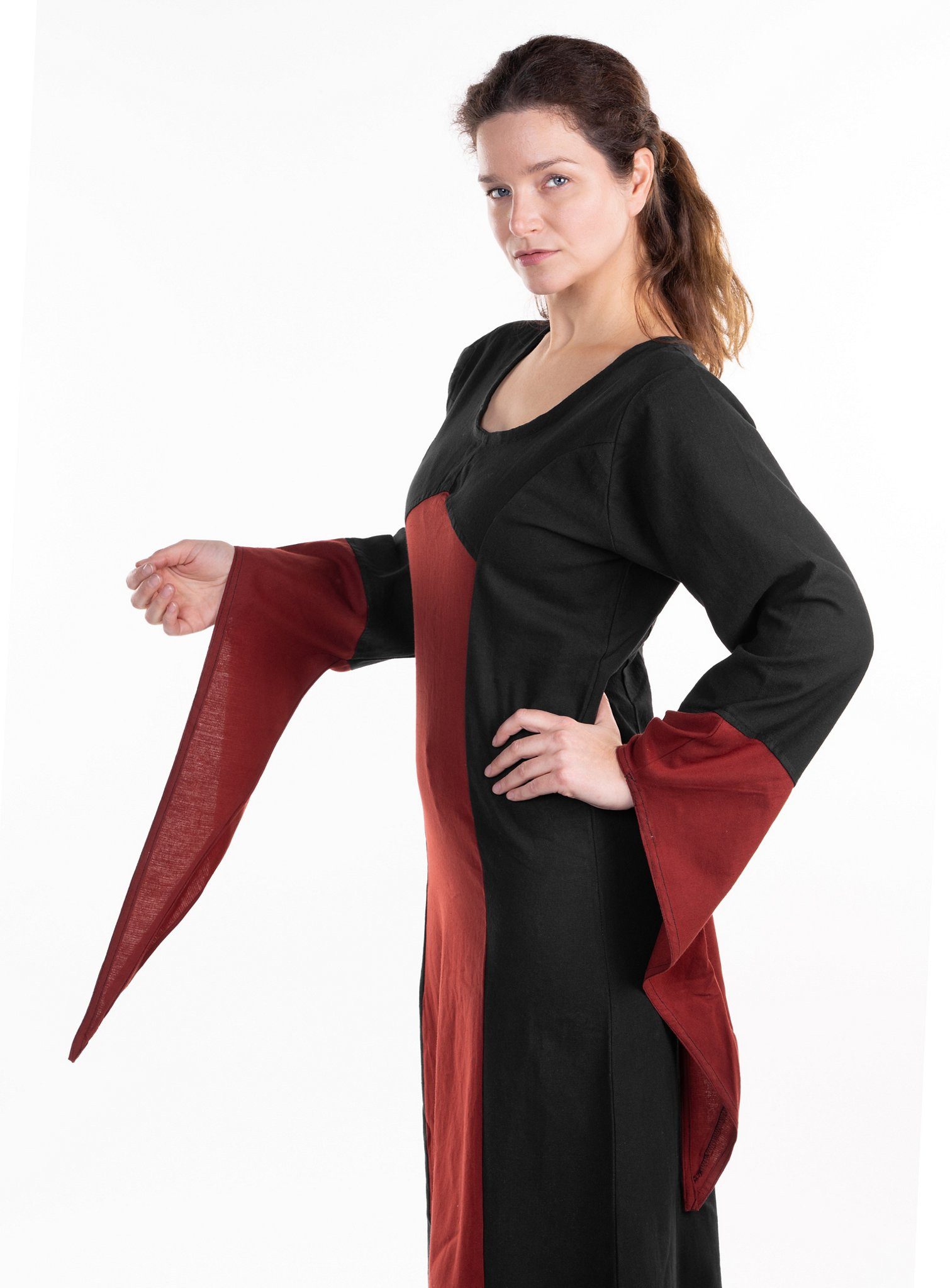 Metamorph Hexen-Kostüm Schlichtes Vampirkleid schwarz-rot, Hochwertige und authentische Mittelalterkleidung zu unschlagbar günst