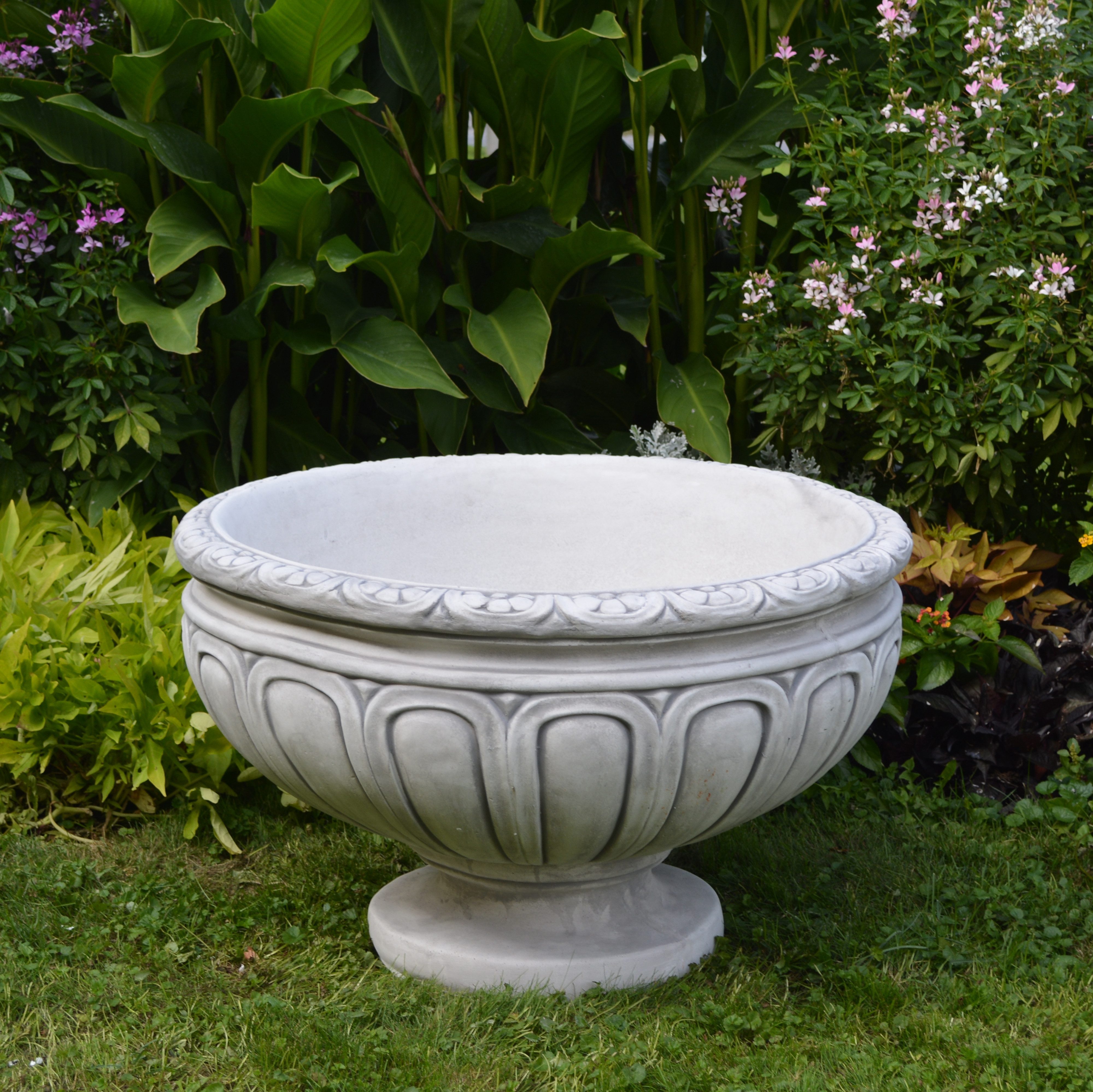 gartendekoparadies.de Pflanzschale massiver Pflanztrog Pflanzgefäß, H. 49 cm, 110 Liter, 115 kg, Frostsicher