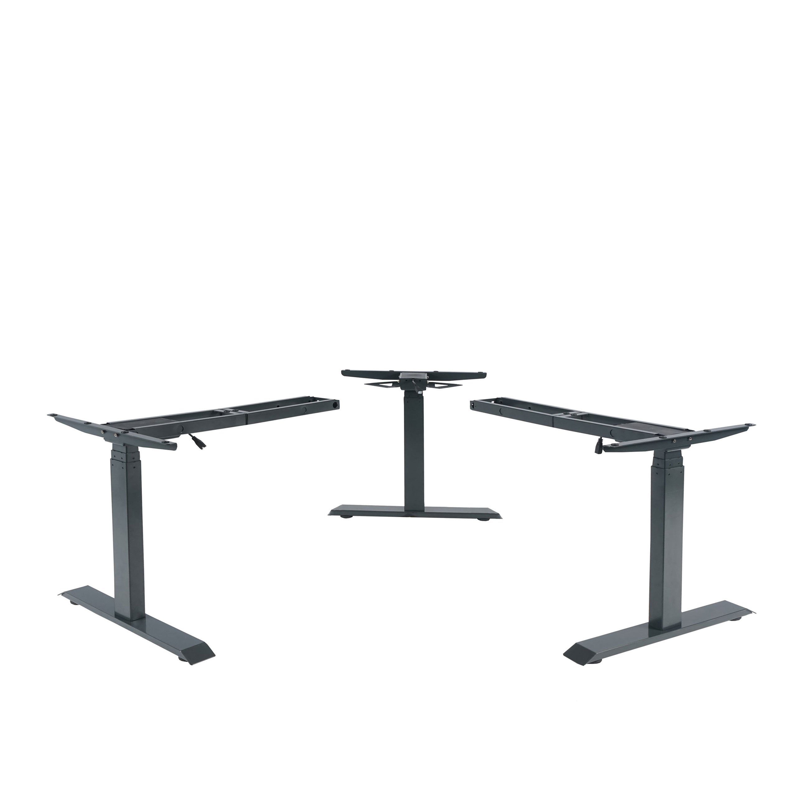 MCW Tischgestell MCW-D40 (3-St., 3 in 1), Stufenlos höhenverstellbar anthrazit-grau