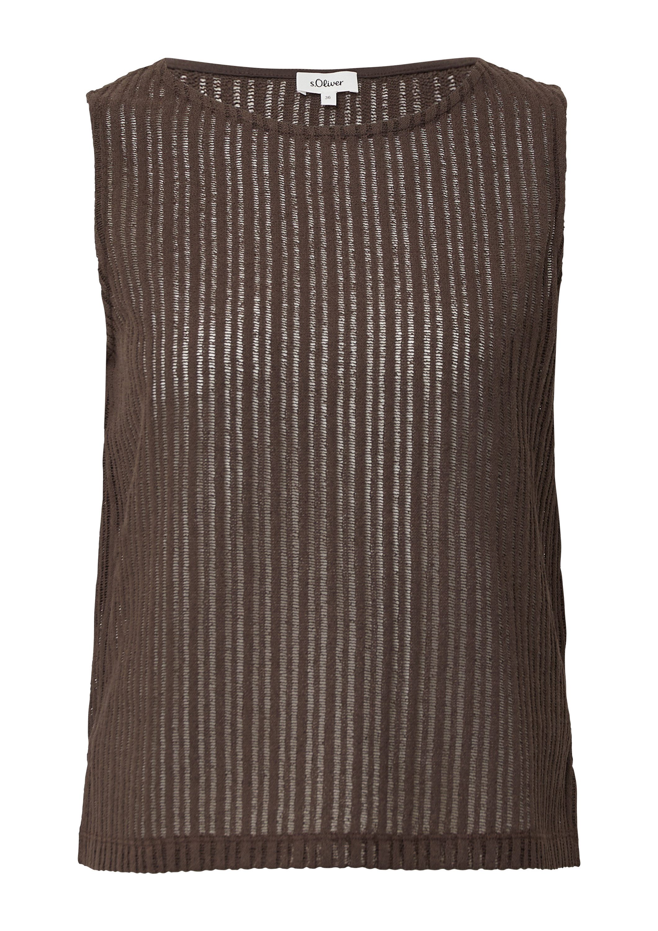 s.Oliver Kurzarmshirt T-Shirt Transparentes Jersey-Top mit Rundhalsausschni günstig online kaufen