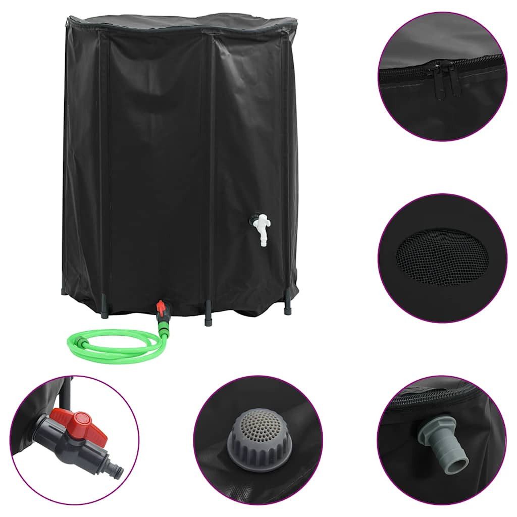 vidaXL Bewässerungssystem Wassertank mit Wasserhahn Faltbar 1250 L PVC, (1-tlg)