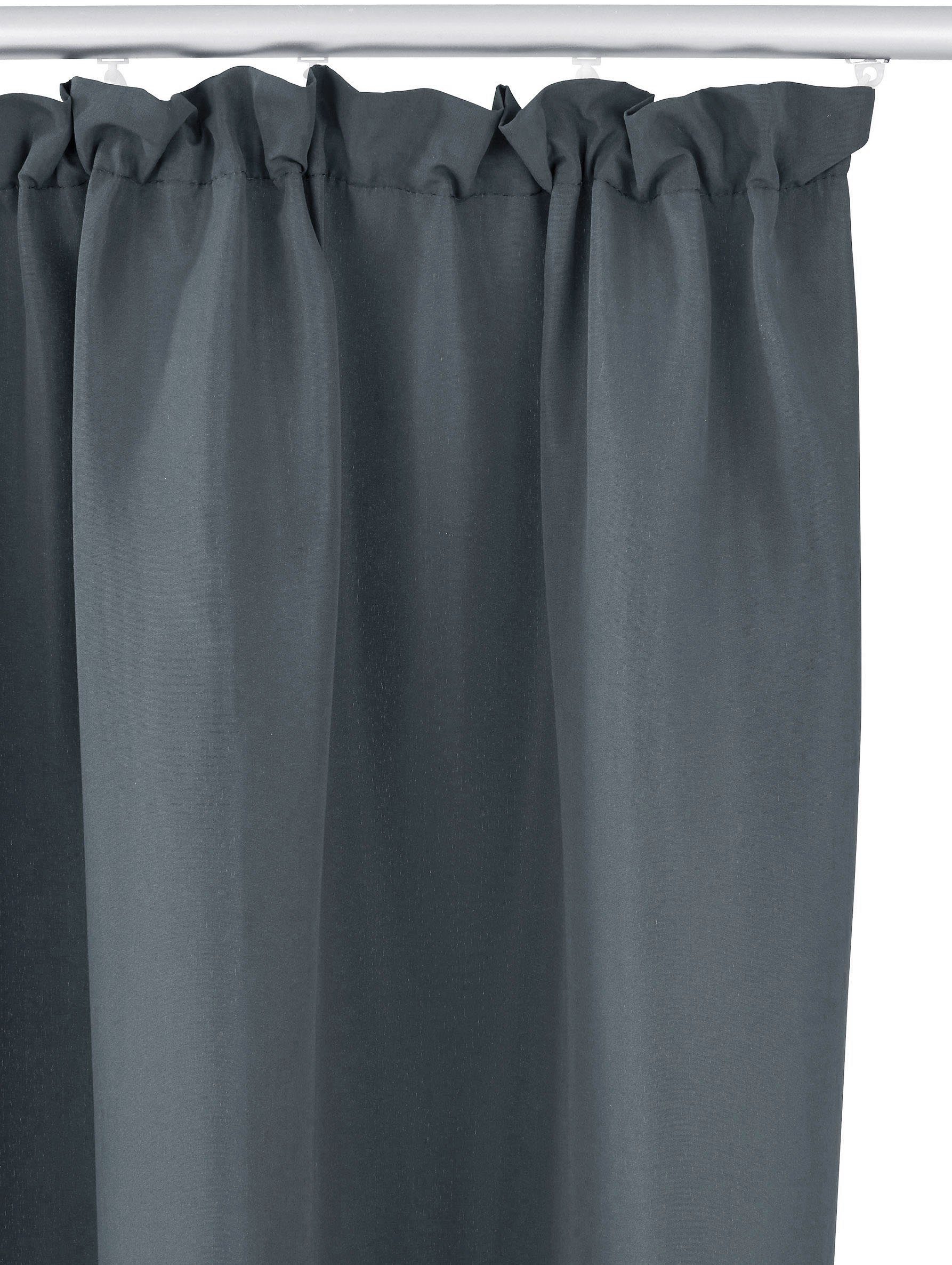Bruno Banani Vorhang Lagan (2 St), Kräuselband, blickdicht, Polyester, 2-er Set, gewebt, Microfaser, versch. Größen, einfarbig, Bestseller