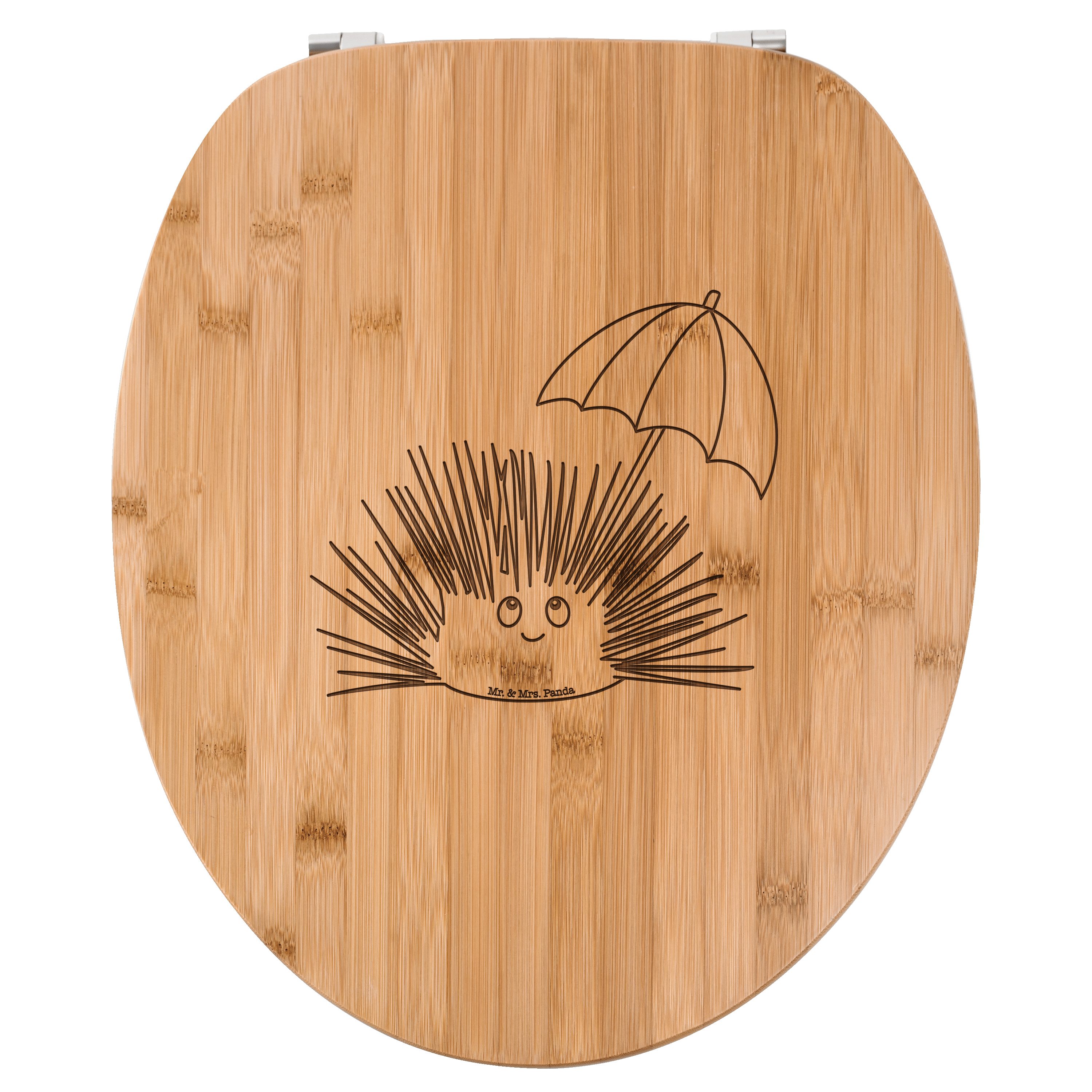 Mr. & Mrs. Panda WC Sitz Mit Igel-Motiv – Bambus/MDF, 43x37x5 Cm, Niedliches Badezimmer Geschenk