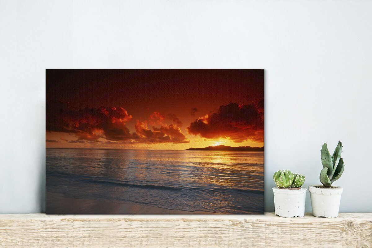 Wandbild Leinwandbild cm St), - Leinwandbilder, Wanddeko, - Aufhängefertig, Strand OneMillionCanvasses® Farbe, 30x20 (1 Himmel