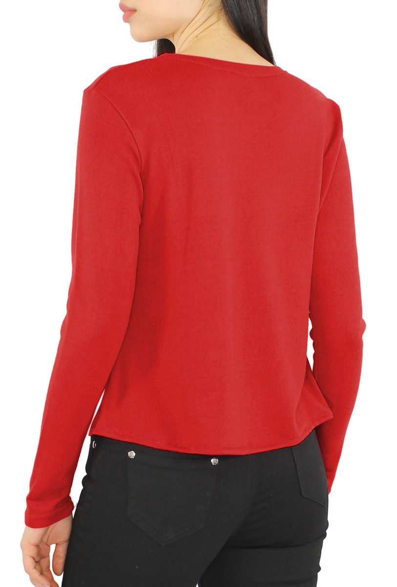 dy_mode Langarmshirt Damen Rundhals Shirt – Stilvolles Langarmshirt in Basi günstig online kaufen