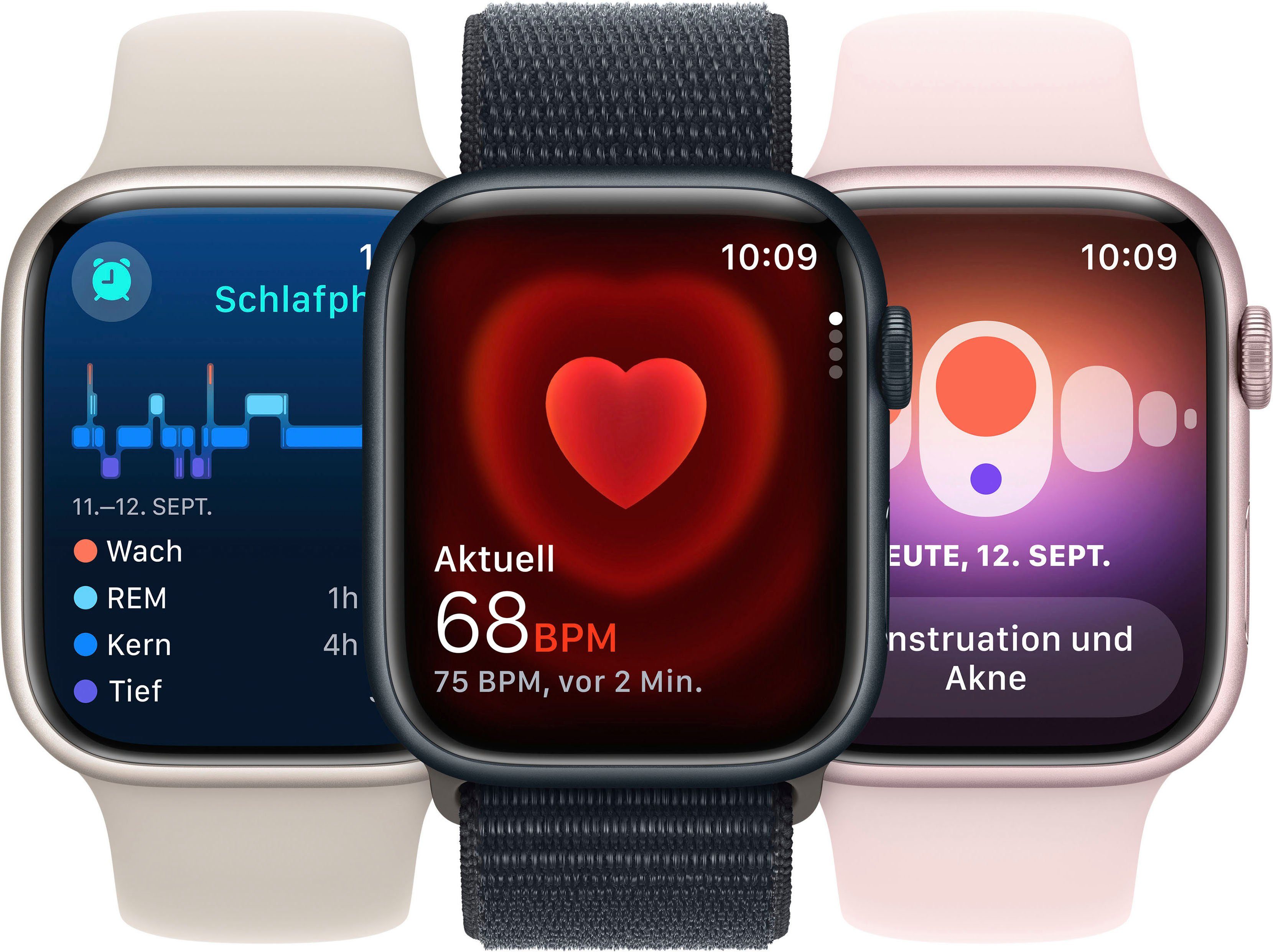 Watch Band Zoll, Silber Cellular OS Edelstahl cm/1,61 Series 9 41mm GPS Sport Apple Sturmblau | Smartwatch (4,1 10), Watch +