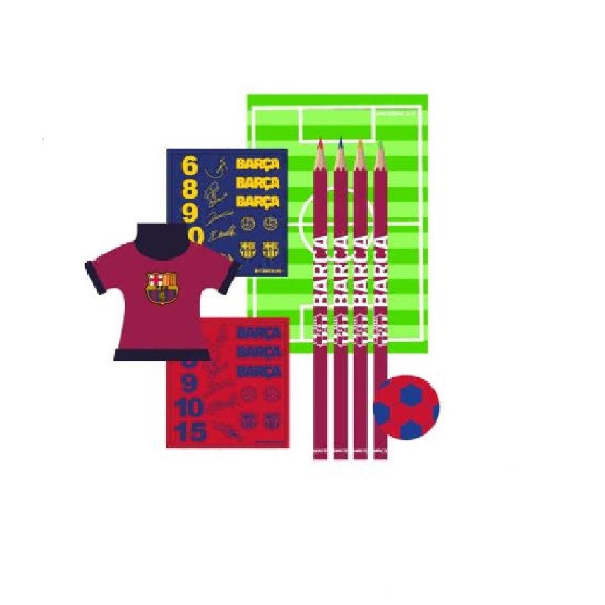 FC Barcelona Malbuch Schreibwarenset Kinder ausmalbar Schulbedarf