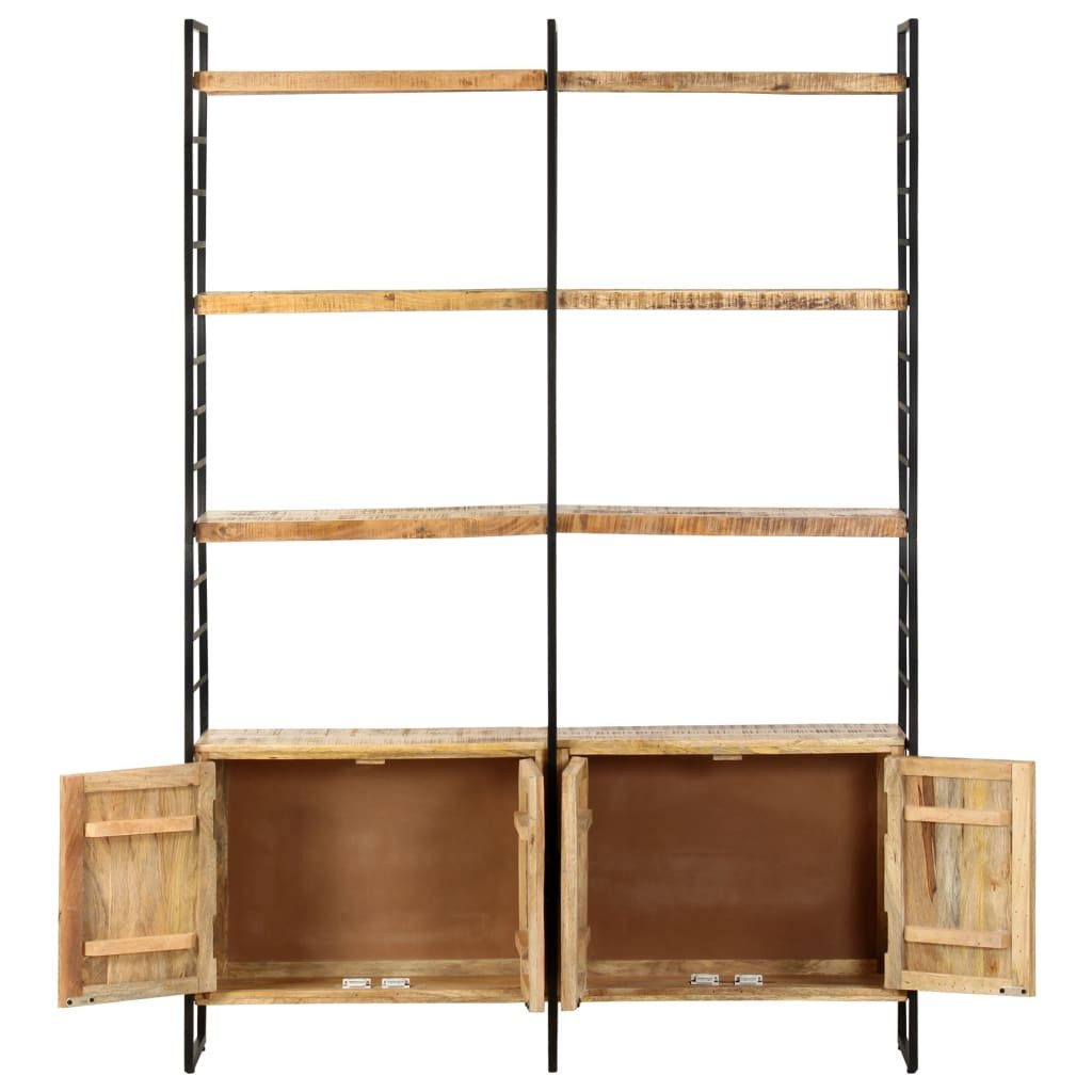 vidaXL Bücherregal Bücherregal 4 Ebenen 124x30x180 cm Raues holz, 1-tlg.
