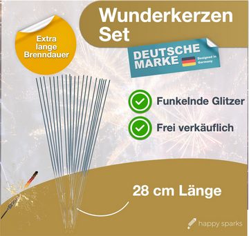 happy sparks® Geburtstagskerze 150x Wunderkerzen 28 cm - Sternspritzer - Feuerwerk Silvester Kat. F1 (1-tlg., 150x Wunderkerzen 28 cm)