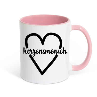 Couples Shop Tasse Herzensmensch Lieblingsmensch Kaffeetasse Geschenk Freundin, Keramik, mit trendigem Motiv