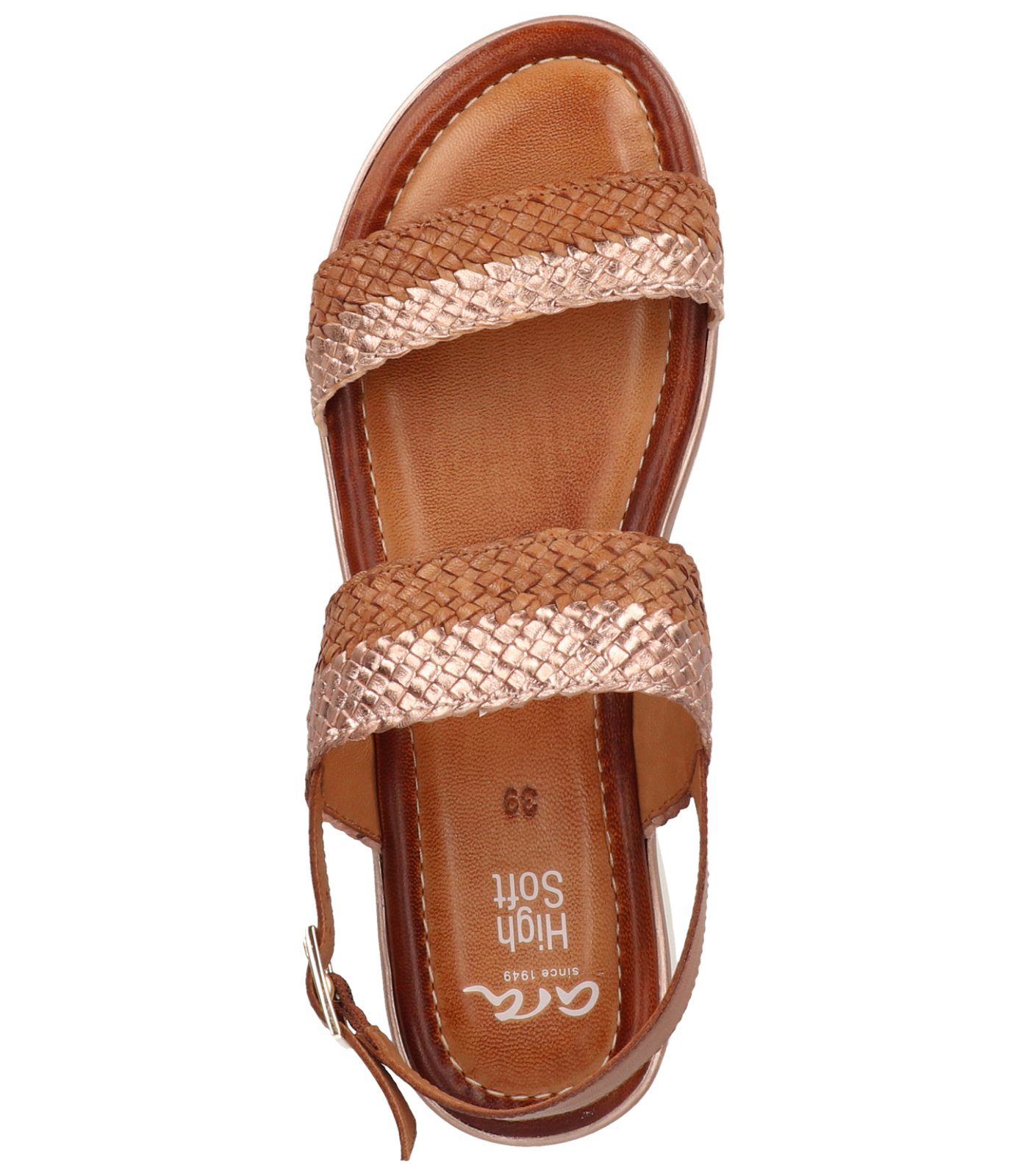 Sandalen Leder Cognac Ara Keilsandalette