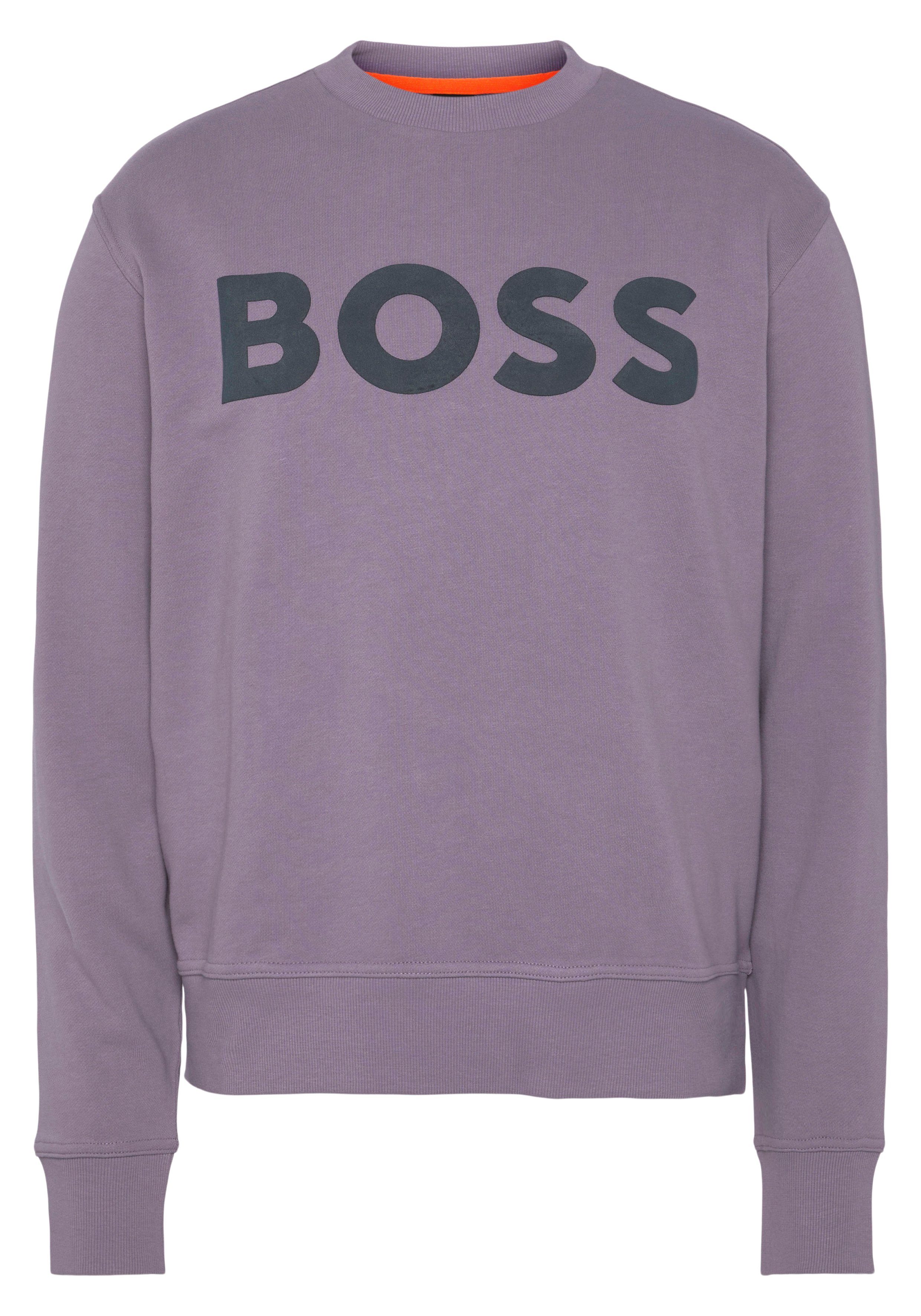 mit Print BOSS purple WeBasicCrew Sweatshirt ORANGE