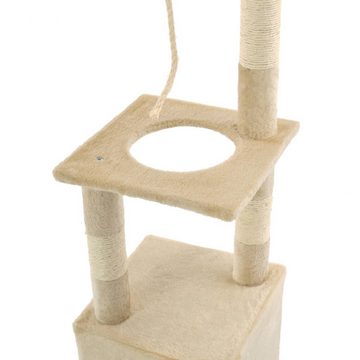 DOTMALL Katzen-Wandregal Katzen-Kratzbaum mit Sisal-Kratzsäulen 109 cm Beige