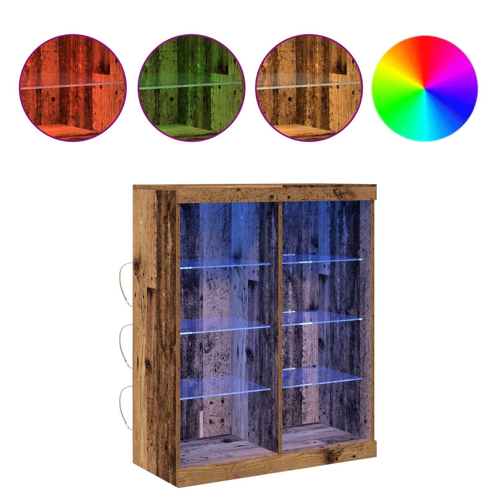 vidaXL Sideboard LED-Sideboard Altholz 81 x 37 x 100 cm Holzwerkstoff (1 St)