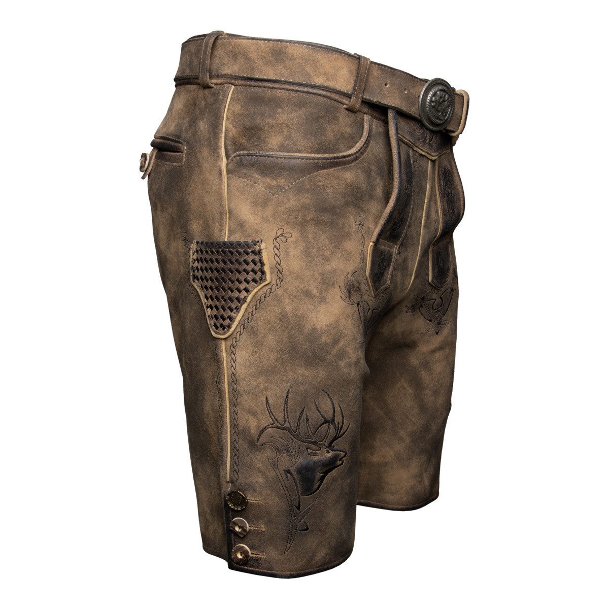 Maddox Trachtenlederhose Urgsee Herren (1-tlg) Trachtenlederhose, Trachtenhose, Bayerische Lederhose, Oktoberfest