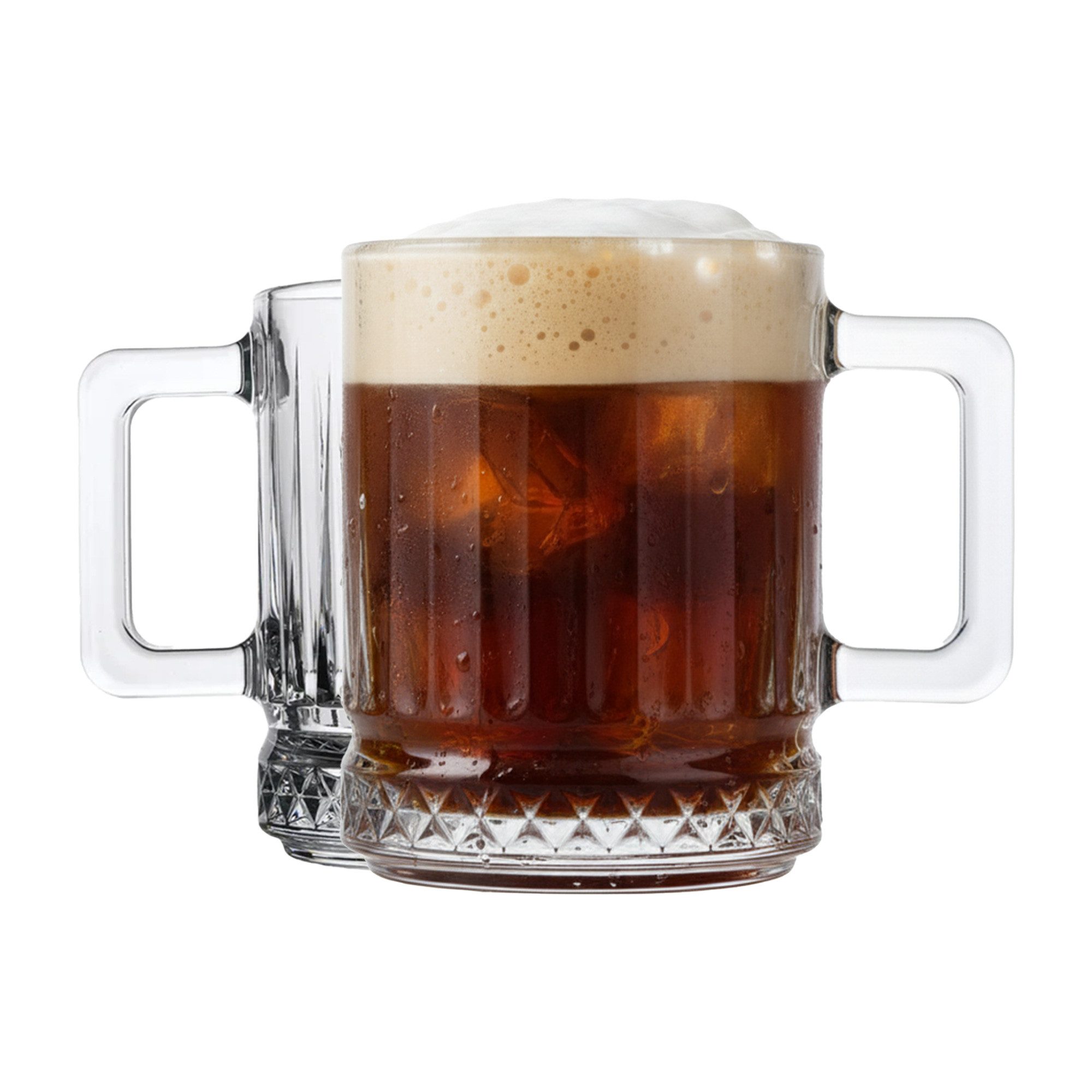 Pasabahce Gläser-Set Elysia Glasbecher mit Henkel, 2-tlg., Glas, 2er Set – 310 ml, temperiert & stapelbar, für Heiß- & Kaltgetränke