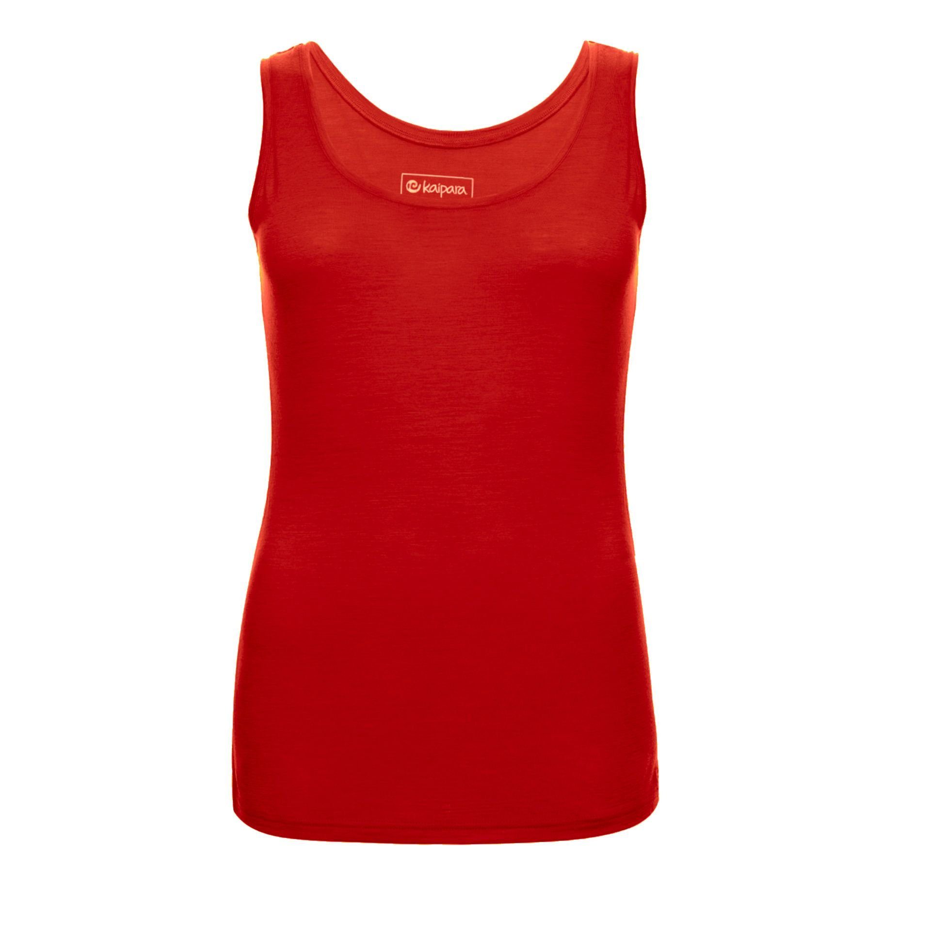 Kaipara - Merino Sportswear Funktionsshirt Merino Top Damen Slimfit 150 (1-tlg) aus reiner Merinowolle Made in Germany Cherry Red