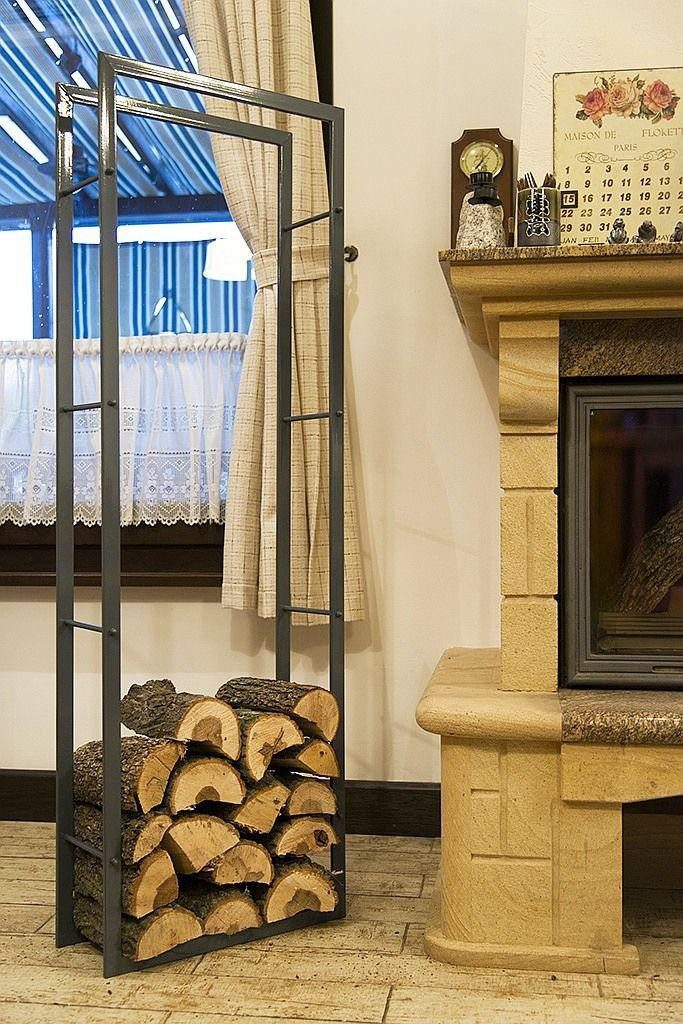 DanDiBo Blumenhocker XXL Grau 80005 Kaminholzständer 150 cm Holzkorb Kaminholzhalter