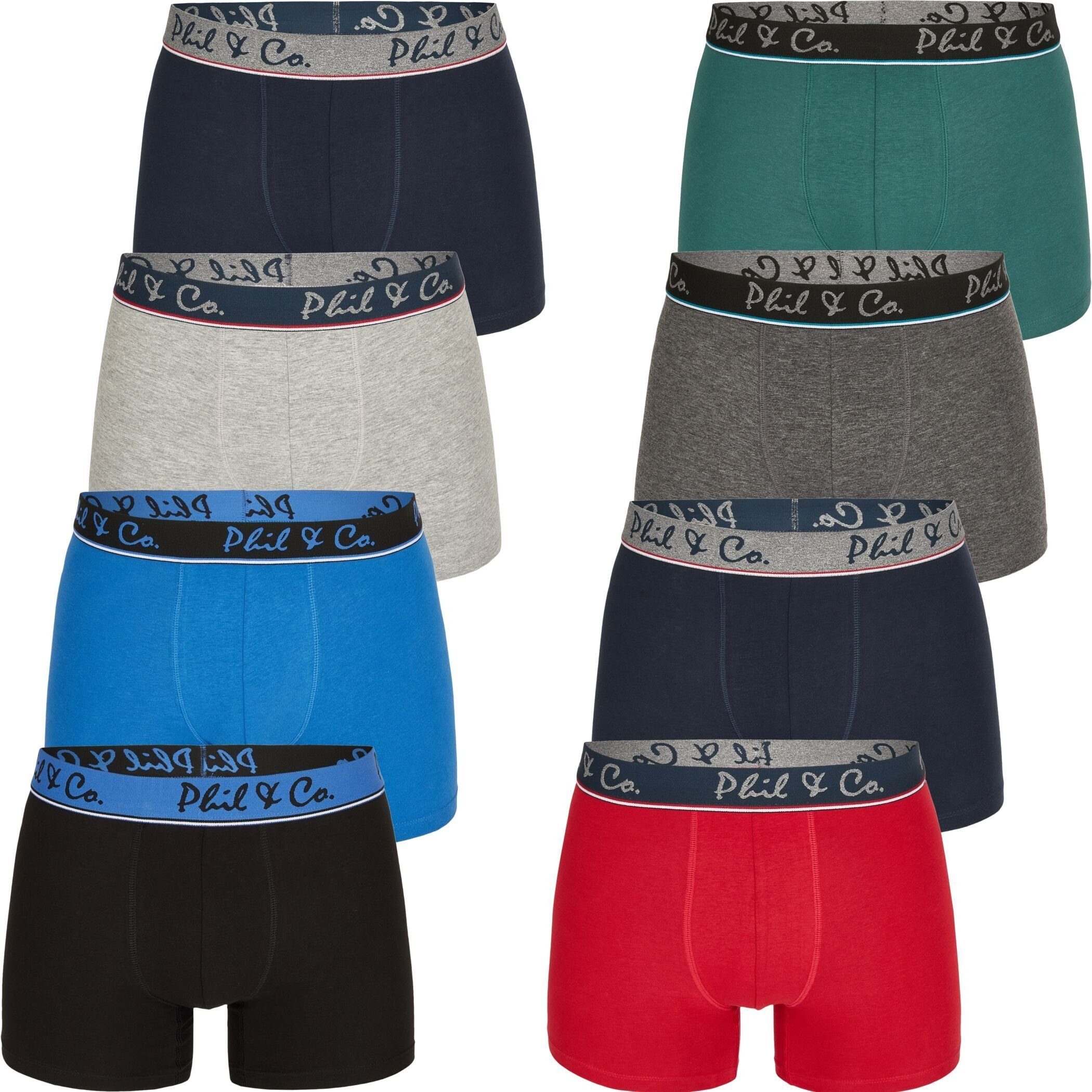 Phil & Co. Boxershorts PHIL & Co Berlin 8 Pack Herren Boxershort Jersey desortierter Farbmix (1-St)