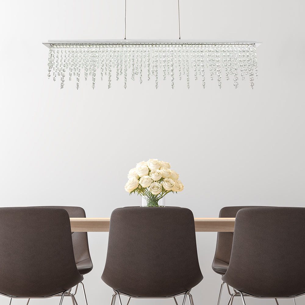 GLOBO LIGHTING LED Pendelleuchte, LED-Leuchtmittel fest verbaut, Warmweiß, Neutralweiß, Tageslichtweiß, LED Hänge Leuchte Kristall Pendel Höhe verstellbar Fernbedienung