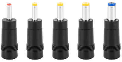 Poppstar Hohlstecker-Adapter AC DC Stecker-Set Universal-Netzteil (5,5x2,5mm Buchse auf 5,5x2,1 / 5,5x1,7 / 4,8x1,7 / 4x1,7 / 3,5x1,35)