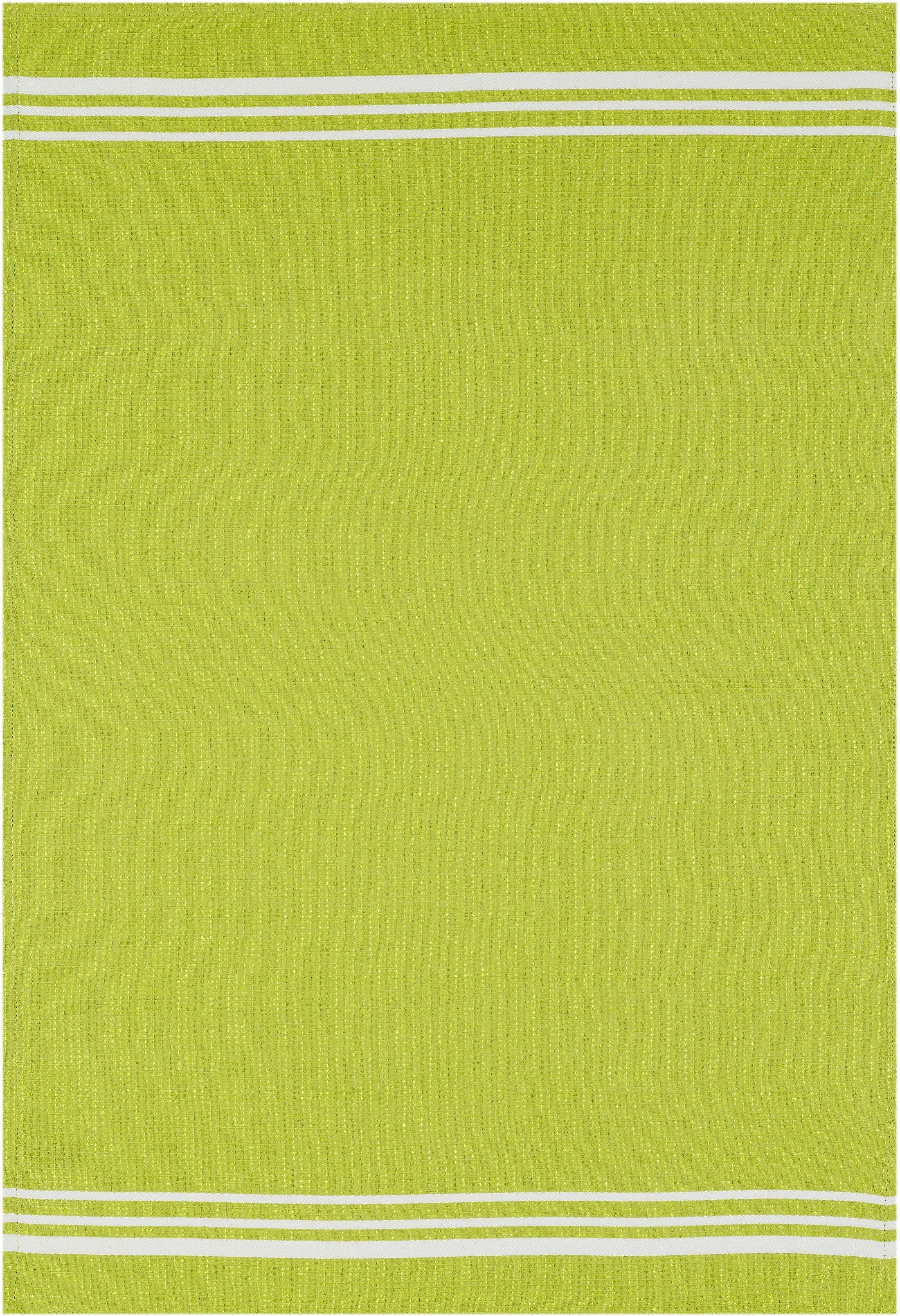 stuco Geschirrtuch Waffel, (Set, hellgrün/weiß farbig, 3-tlg)