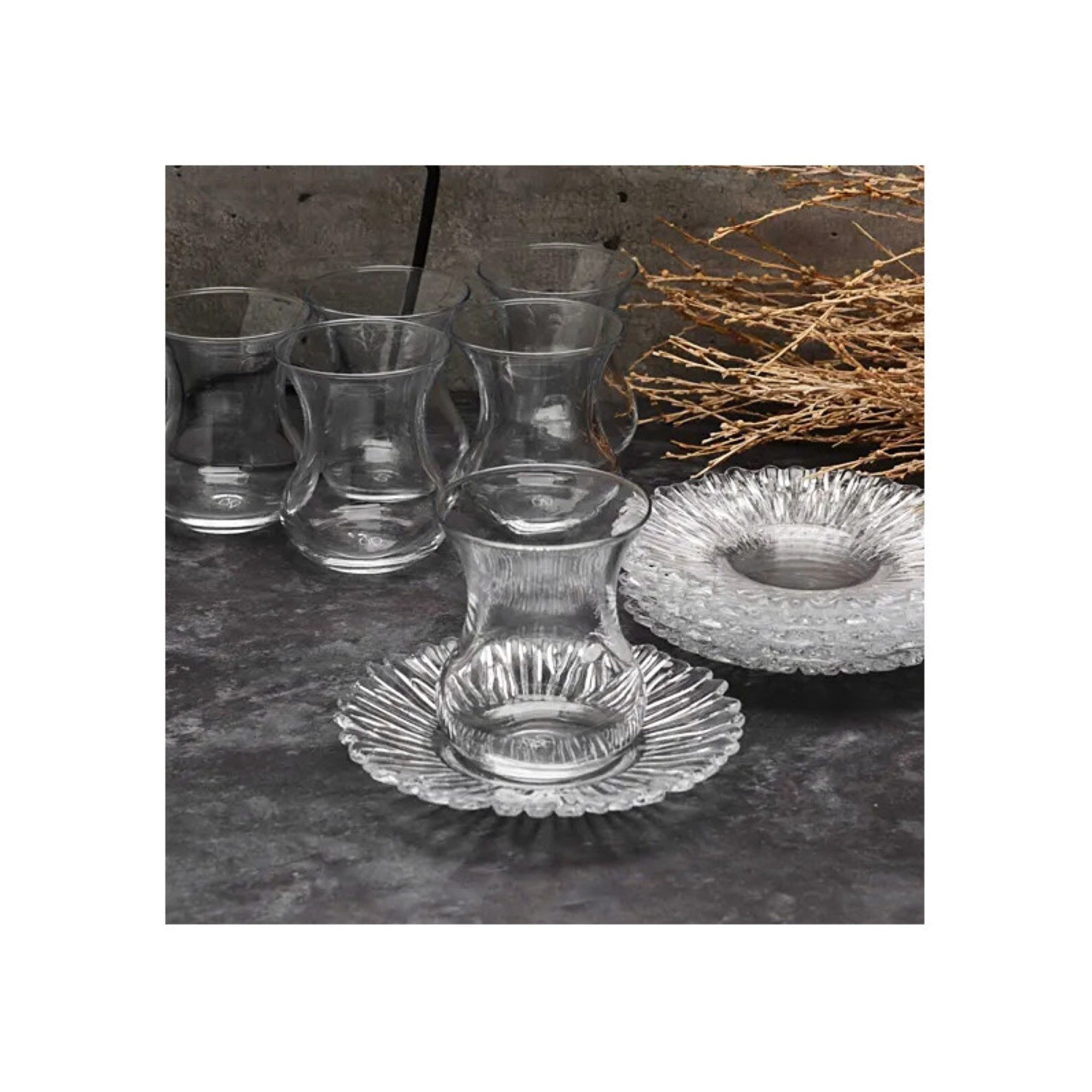 Pasabahce Untertasse Aurora Teeteller 6-teilig Unterteller für Teegläser transparent, (6 St) – Bild 4 von 4