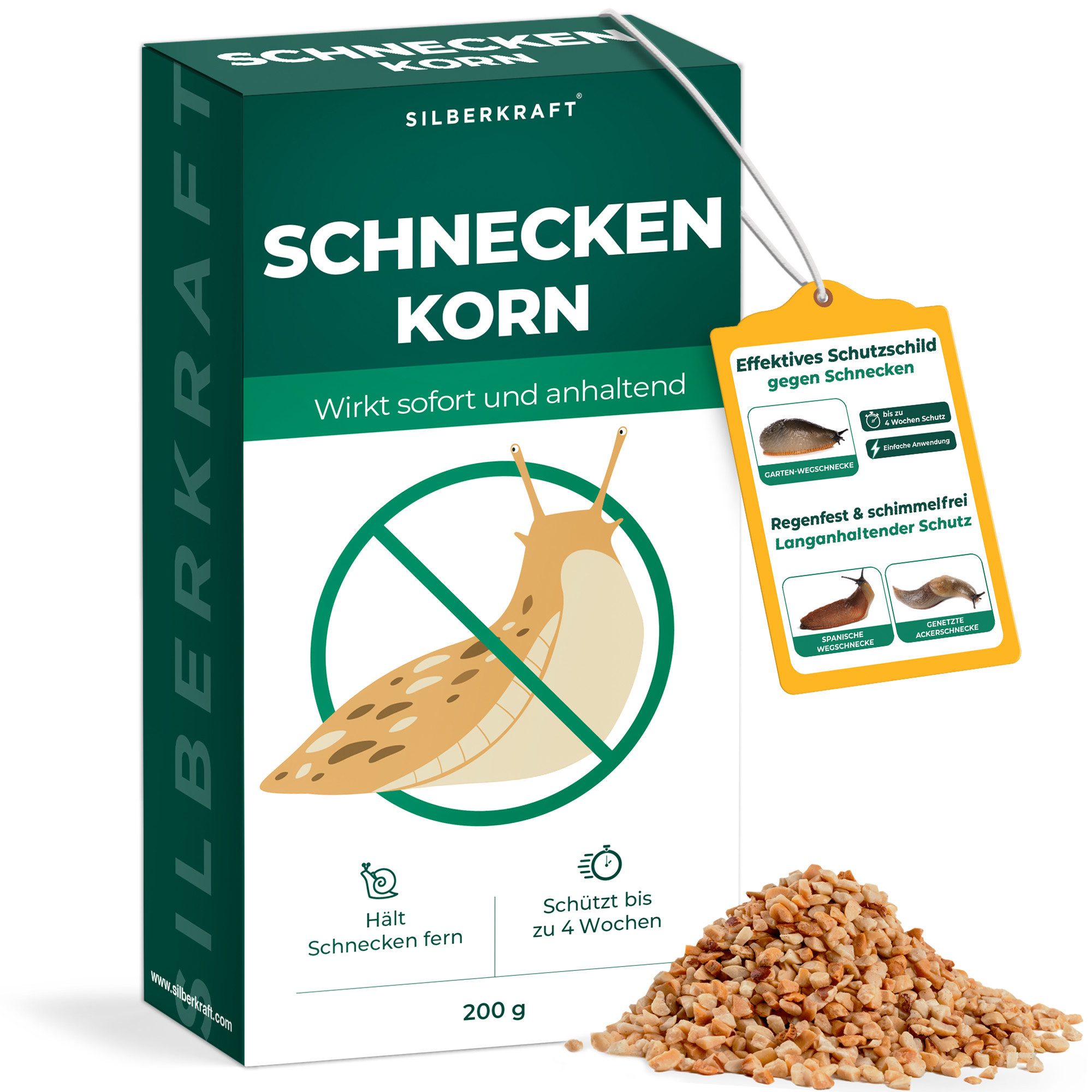Pflanzenstärkungsmittel Silberkraft Schneckenkorn, Regenfest & Schimmelfrei, Effektiver Schutz