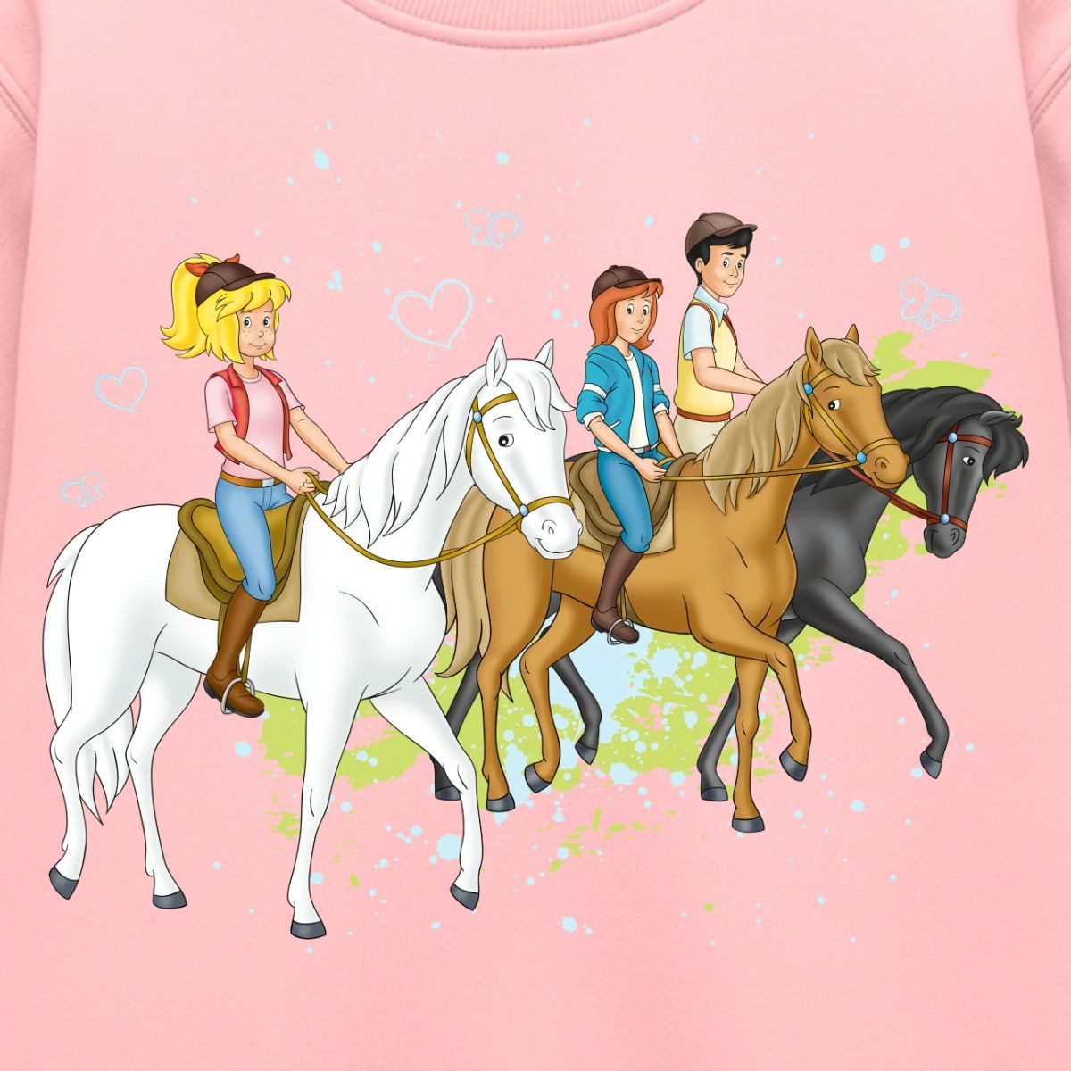 Spreadshirt Sweatshirt Bibi Und Tina Ausritt Mit Alexander Falkenstein Kinder Premium Pullove (1-tlg)