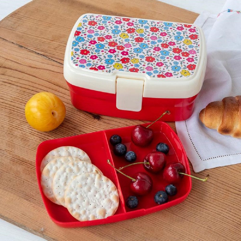 Rex London Lunchbox mit herausnehmbaren Fach Tilde, Kunststoff, BPA-frei, (mit Clipverschluss, ca. 17 x 13 x 7,5 cm), Snack Obst Behälter Dose Box