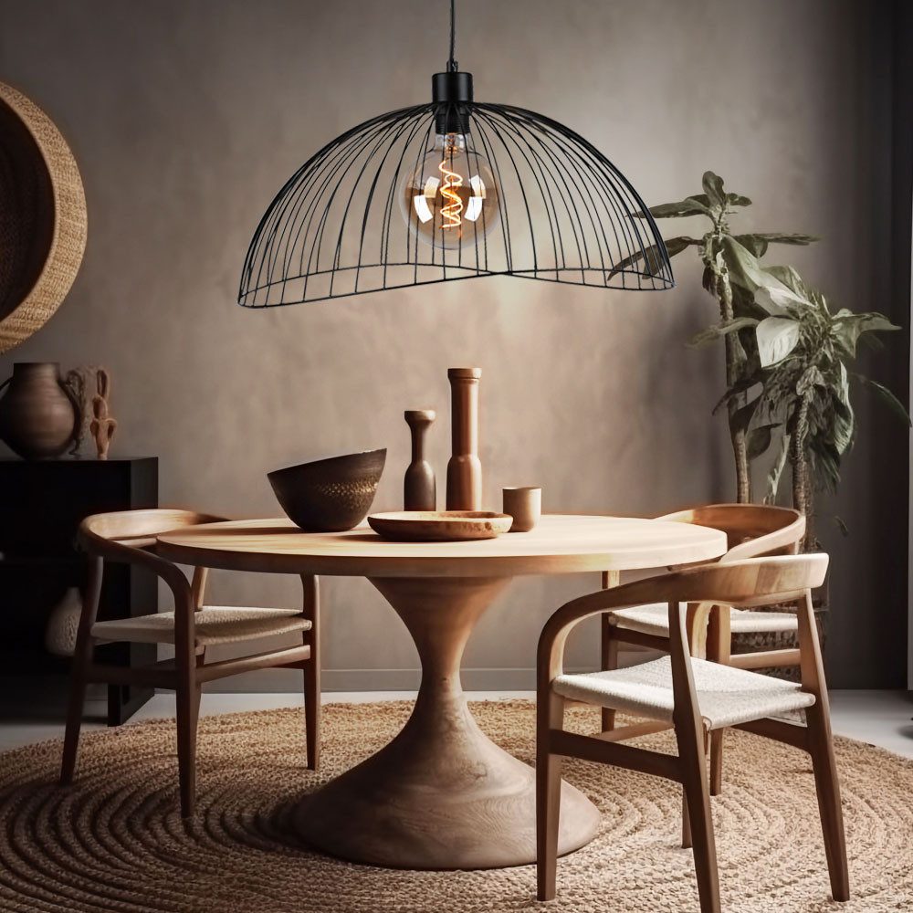 LeuchtenDirekt Hängeleuchte, Leuchtmittel nicht inklusive, Retro Käfig Hänge Decken Lampe Wohn Zimmer Vintage Pendel