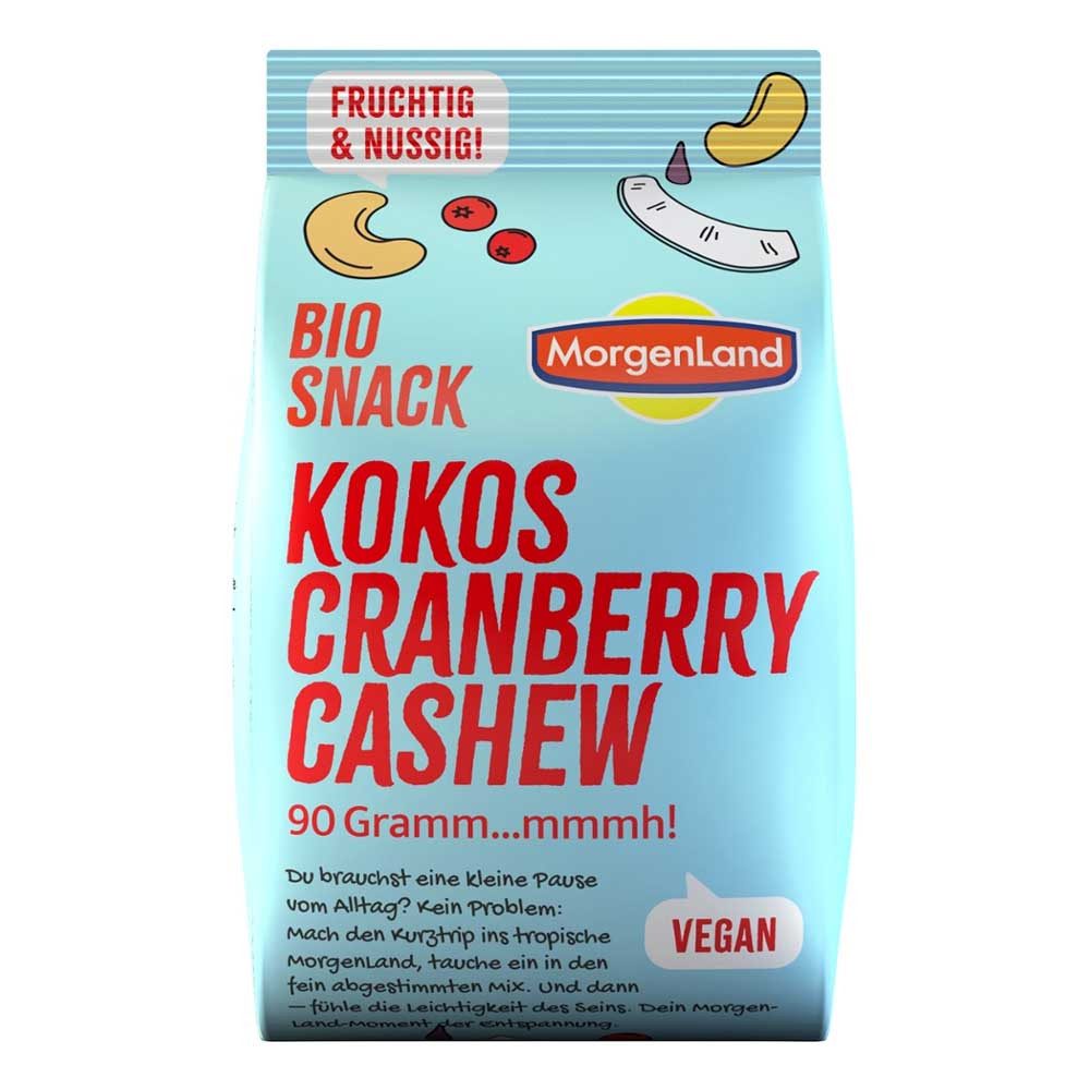 morgenland Süßigkeit Snack - Kokos Cranberry Cashew 90g